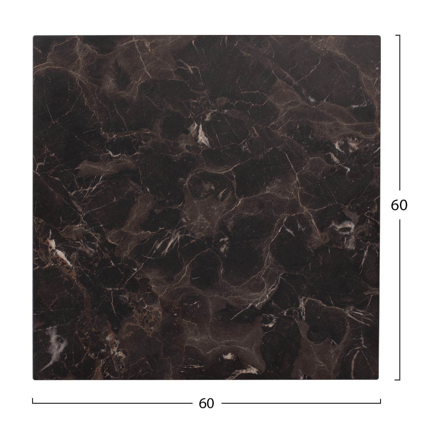 ΕΠΙΦΑΝΕΙΑ ΤΡΑΠΕΖΙΟΥ HPL BROWN MARBLE 60x60 εκ. ΠΑΧΟΥΣ 12mm. 2