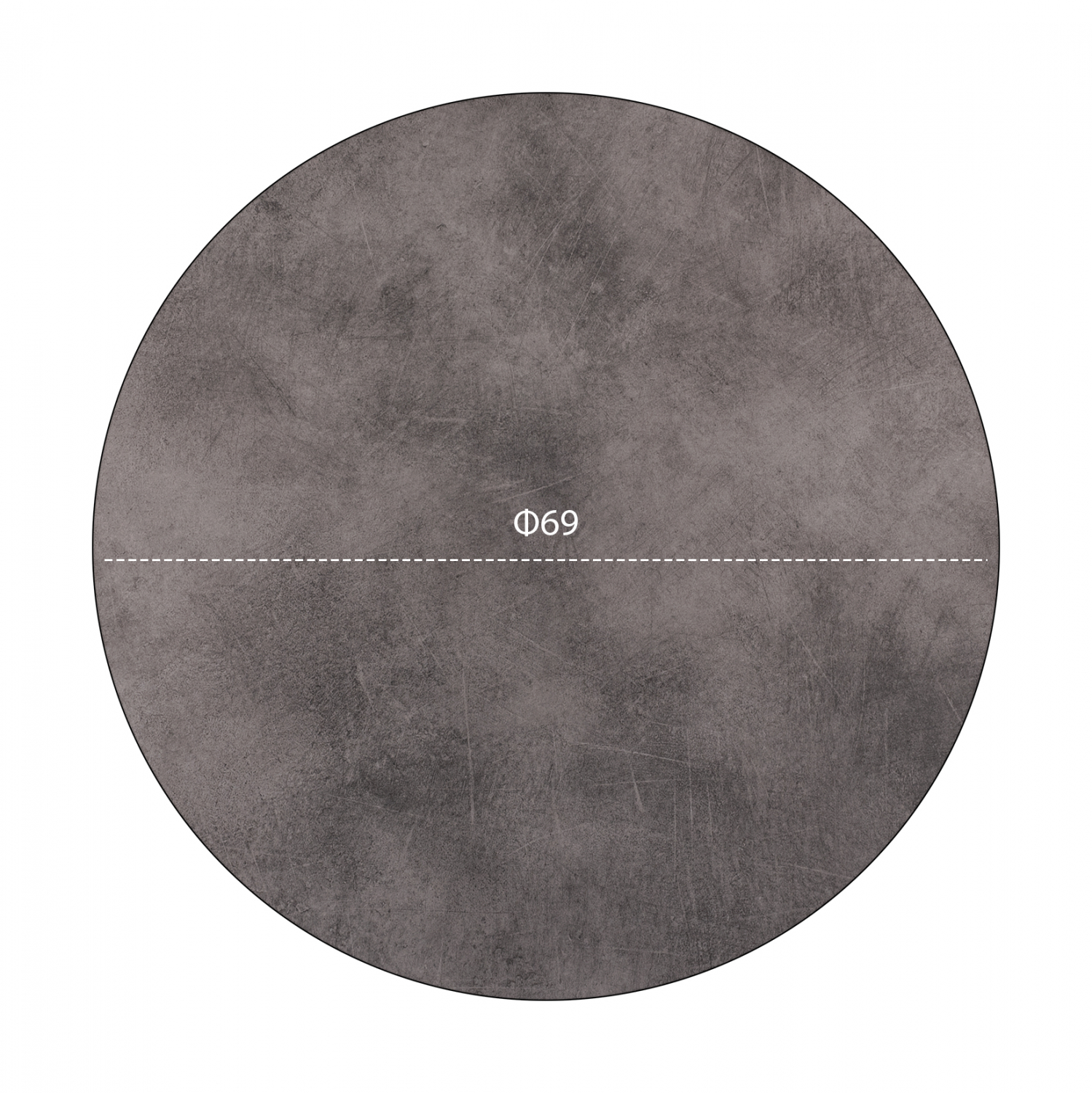 ΕΠΙΦΑΝΕΙΑ ΤΡΑΠΕΖΙΟΥ HPL CEMENT Φ69 εκ. ΠΑΧΟΥΣ 12mm. 2