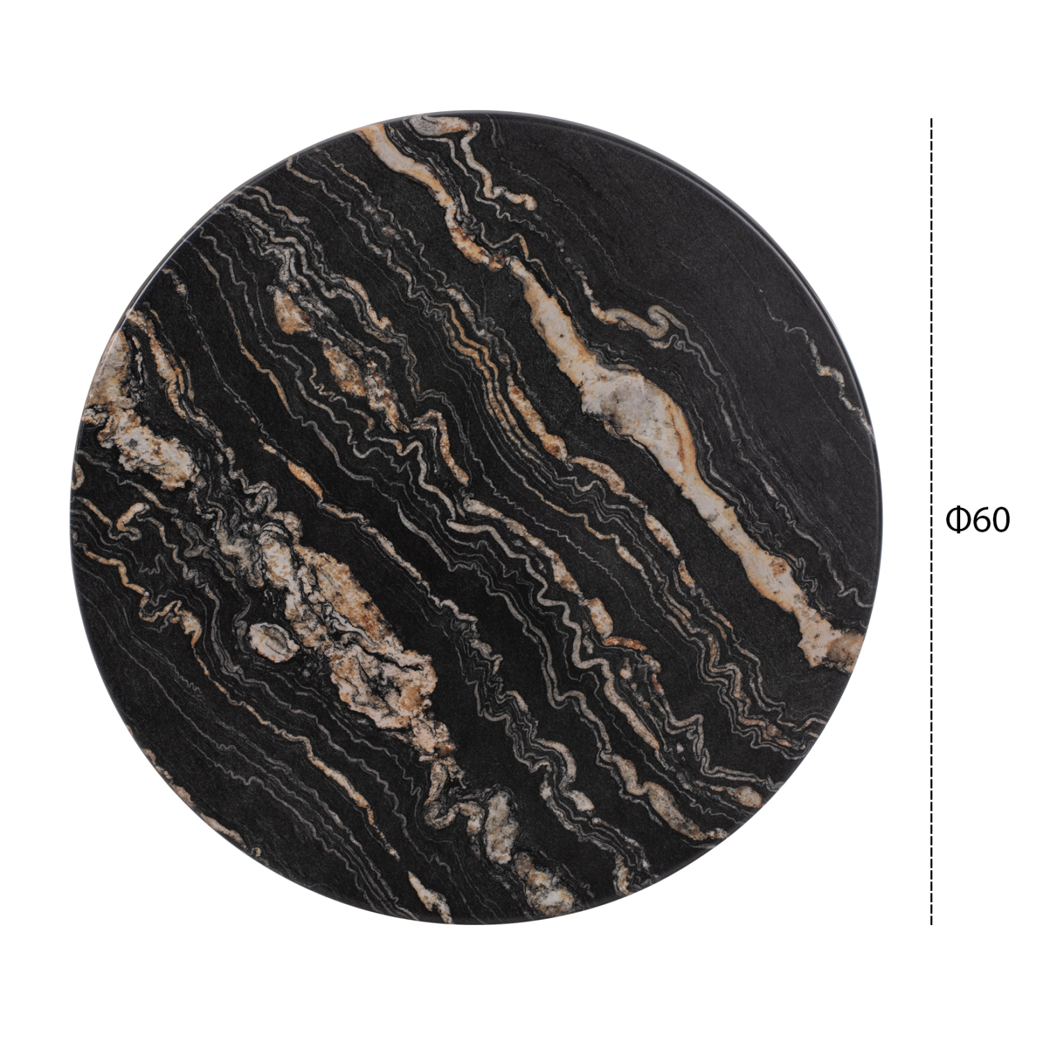 ΕΠΙΦΑΝΕΙΑ ΤΡΑΠΕΖΙΟΥ Φ60Χ2.5εκ. 5787 WERZALIT BLACK GOLD MARBLE 2