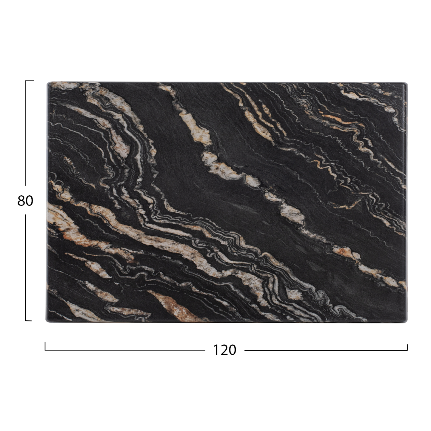 ΕΠΙΦΑΝΕΙΑ ΤΡΑΠΕΖΙΟΥ WERZALIT 120Χ80Χ3.5εκ. BLACK GOLD MARBLE 2
