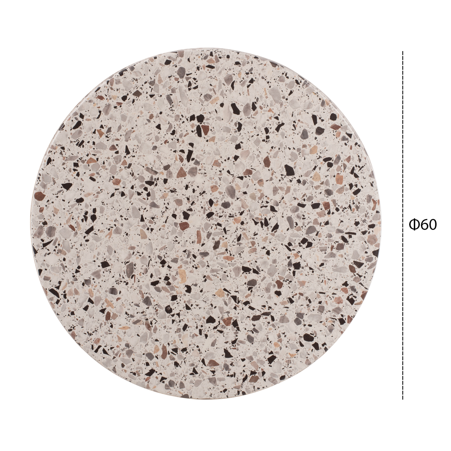 ΕΠΙΦΑΝΕΙΑ ΤΡΑΠΕΖΙΟΥ ΣΤΡΟΓΓΥΛΗ Φ60Χ2.5εκ. 5766 WERZALIT TERRAZZO 2