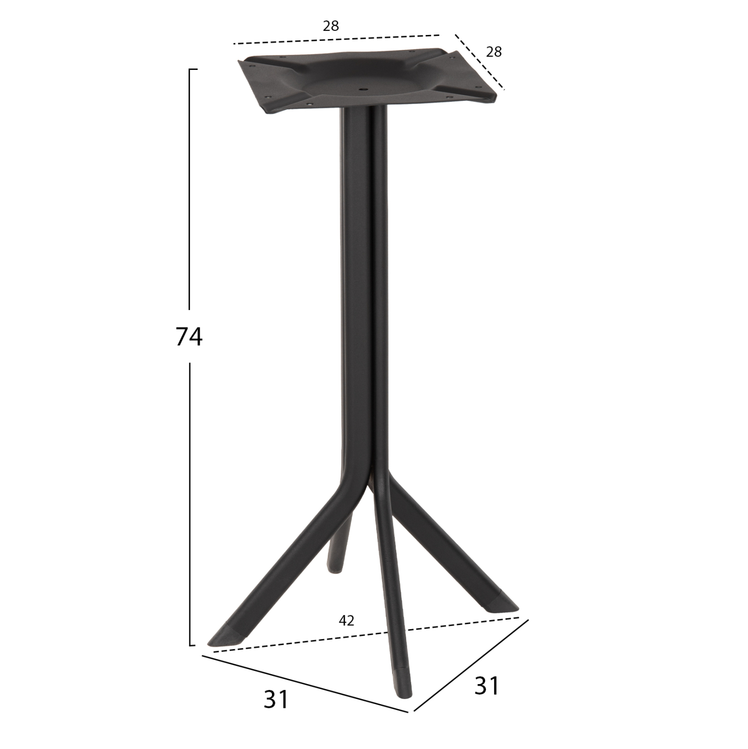 ΒΑΣΗ ΤΡΑΠΕΖΙΟΥ ΜΑΥΡΗ ΜΕΤΑΛΛΙΚΗ 31x31x74Y εκ. 2