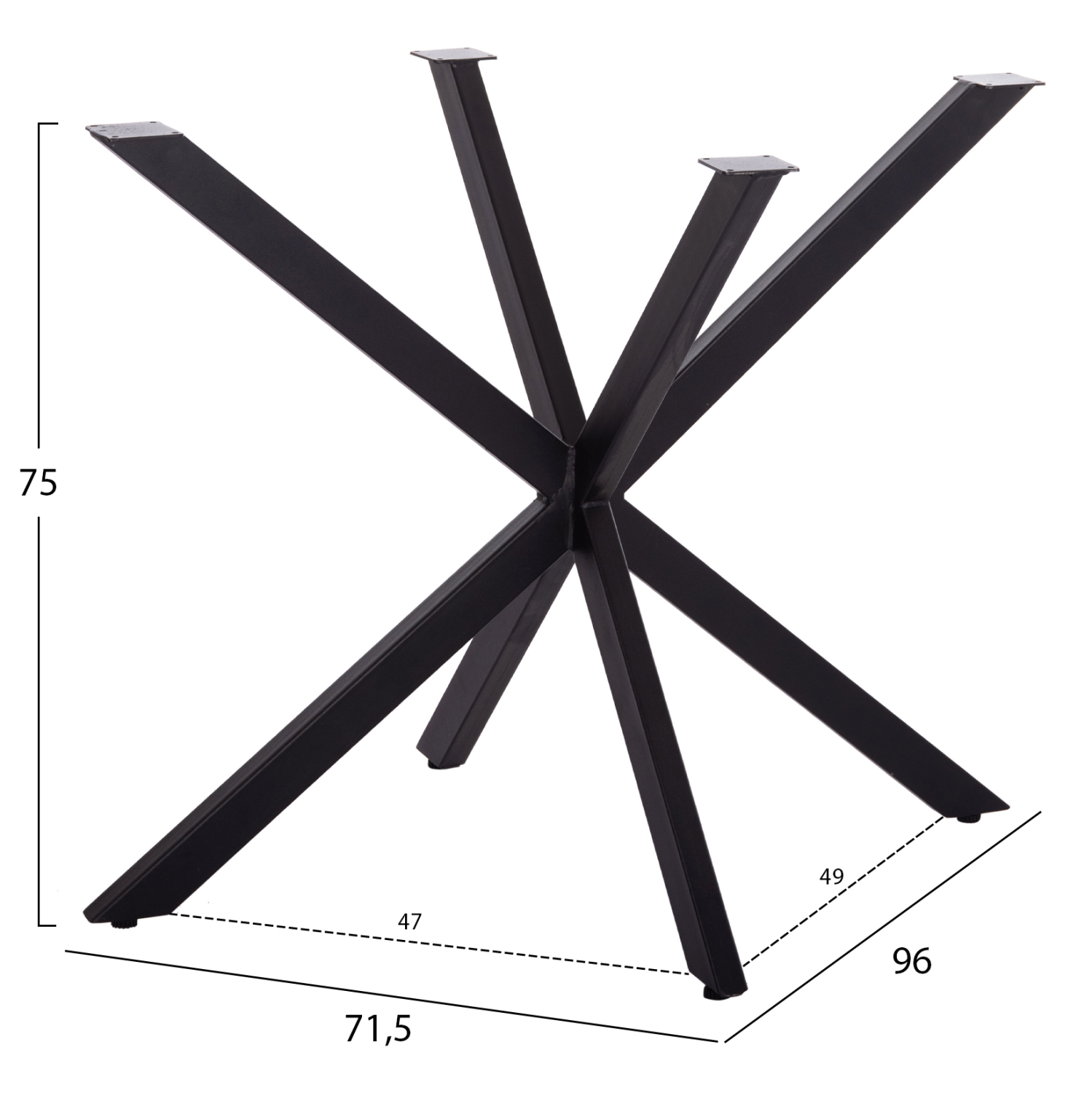 ΒΑΣΗ ΤΡΑΠΕΖΙΟΥ ΜΑΥΡΗ ΜΕΤΑΛΛΙΚΗ ΧΙΑΣΤΙ ΓΙΑ ΕΠΙΦΑΝΕΙΑ 120Χ80εκ 2