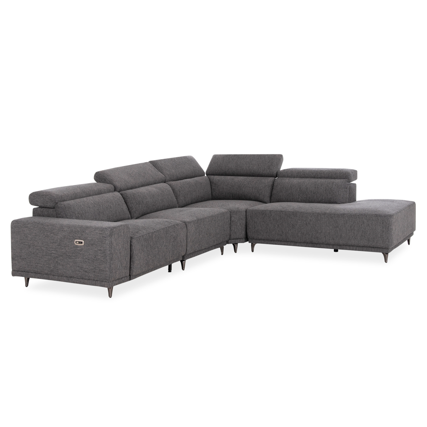 ΚΑΝΑΠΕΣ ΔΕΞΙΑ ΓΩΝΙΑ 5Θ ΜΕ RECLINE LUNARIS ΓΚΡΙ ΥΦΑΣΜΑ 307x267x94Yεκ 3