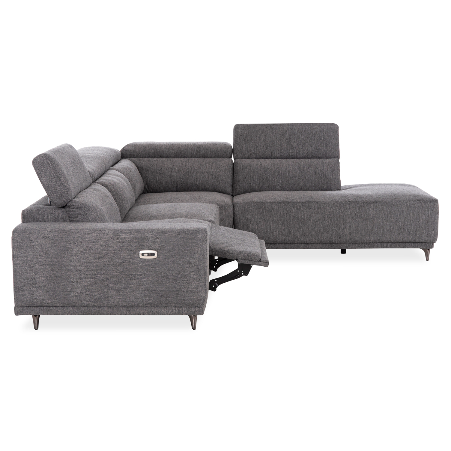 ΚΑΝΑΠΕΣ ΔΕΞΙΑ ΓΩΝΙΑ 5Θ ΜΕ RECLINE LUNARIS ΓΚΡΙ ΥΦΑΣΜΑ 307x267x94Yεκ 7