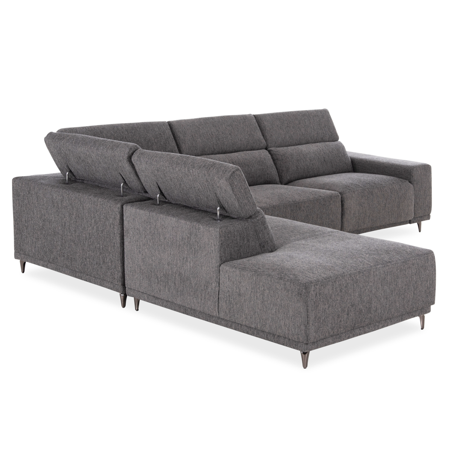 ΚΑΝΑΠΕΣ ΑΡΙΣΤΕΡΗ ΓΩΝΙΑ 5Θ ΜΕ RECLINE LUNARIS ΓΚΡΙ ΥΦΑΣΜΑ 307x267x94Yεκ 5