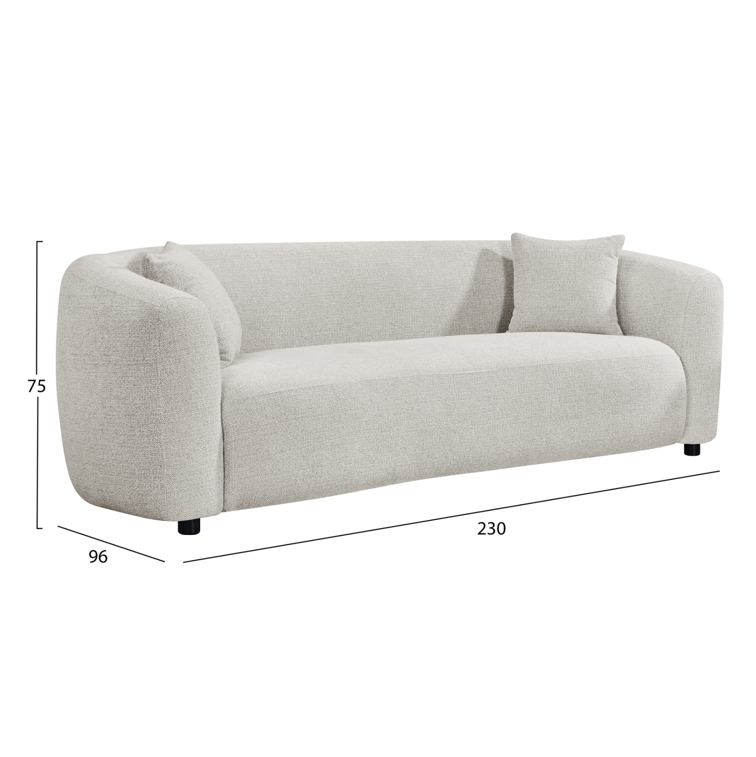 ΚΑΝΑΠΕΣ 3-ΘΕΣΙΟΣ NORD ΑΝΟΙΧΤΟ ΜΠΕΖ ΥΦΑΣΜΑ 230x96x75Υεκ. 2