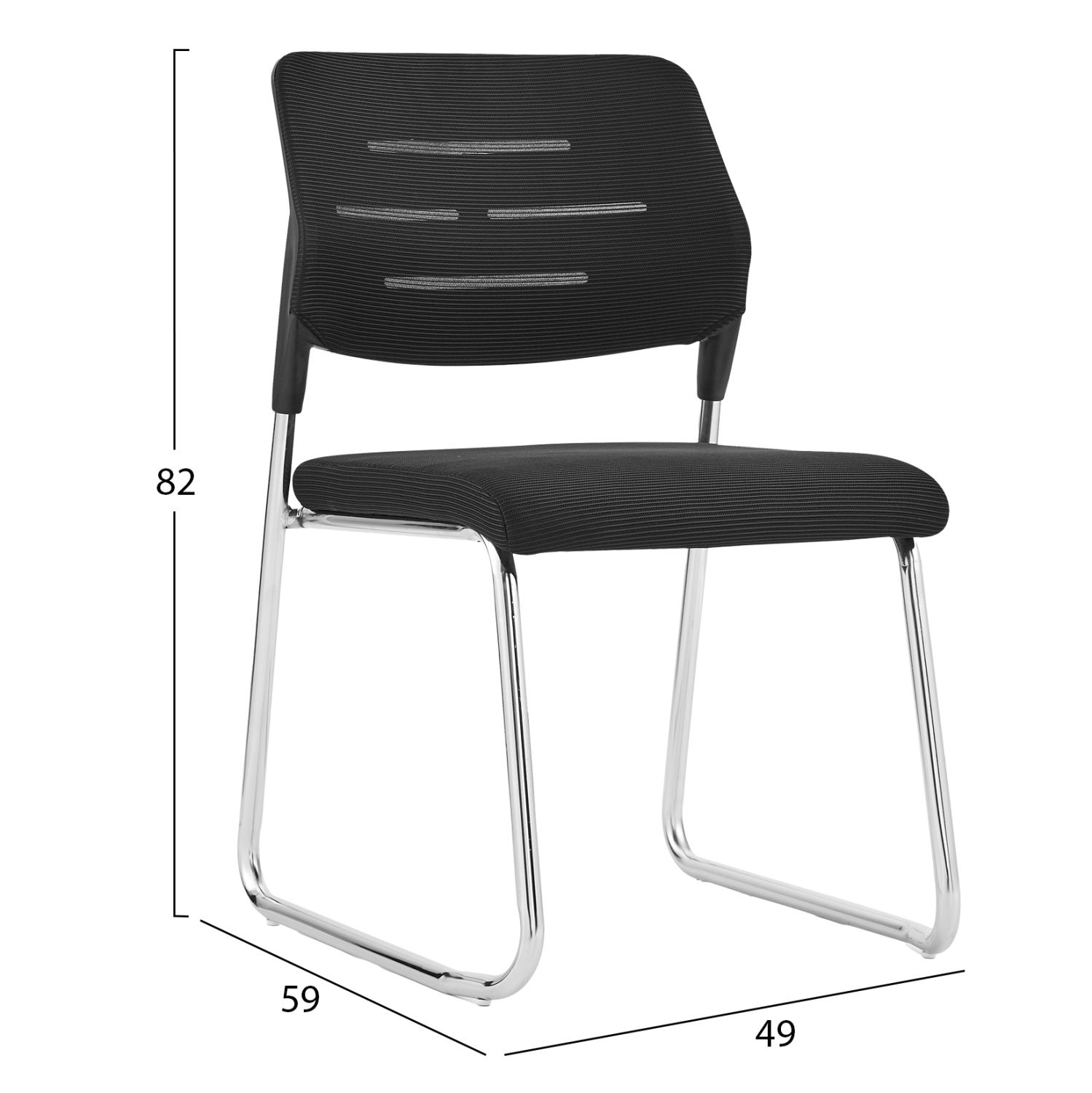 ΚΑΡΕΚΛΑ ΕΠΙΣΚΕΠΤΗ  MESH ΥΦΑΣΜΑ ΜΑΥΡΟ-ΜΕΤΑΛΛΙΚΑ ΠΟΔΙΑ 49x59x82Υεκ 2