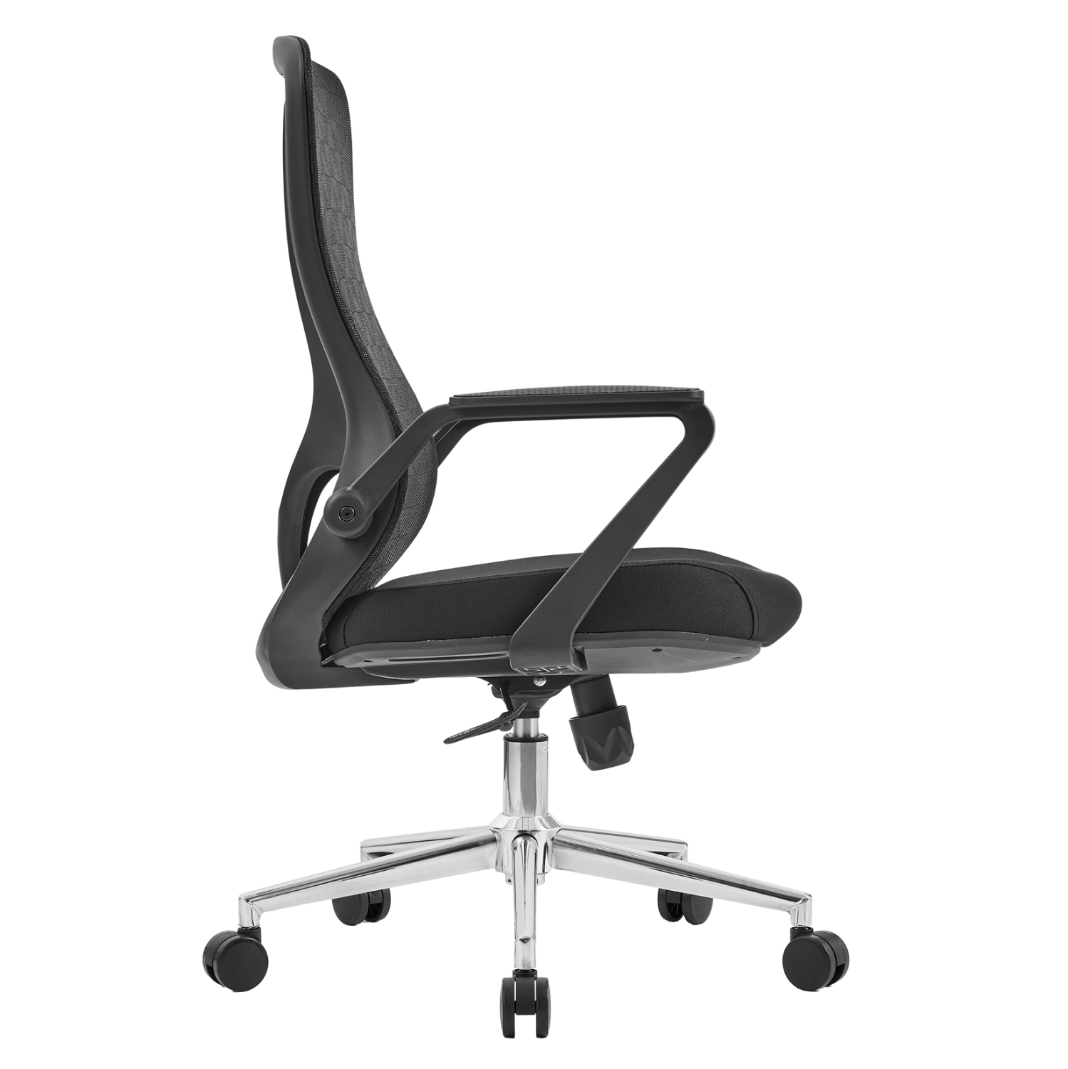ΚΑΡΕΚΛΑ ΓΡΑΦΕΙΟΥ DECIFER ΜΑΥΡO MESH-ΒΑΣΗ ΧΡΩΜΙΟΥ 61x60x110Υεκ. 4