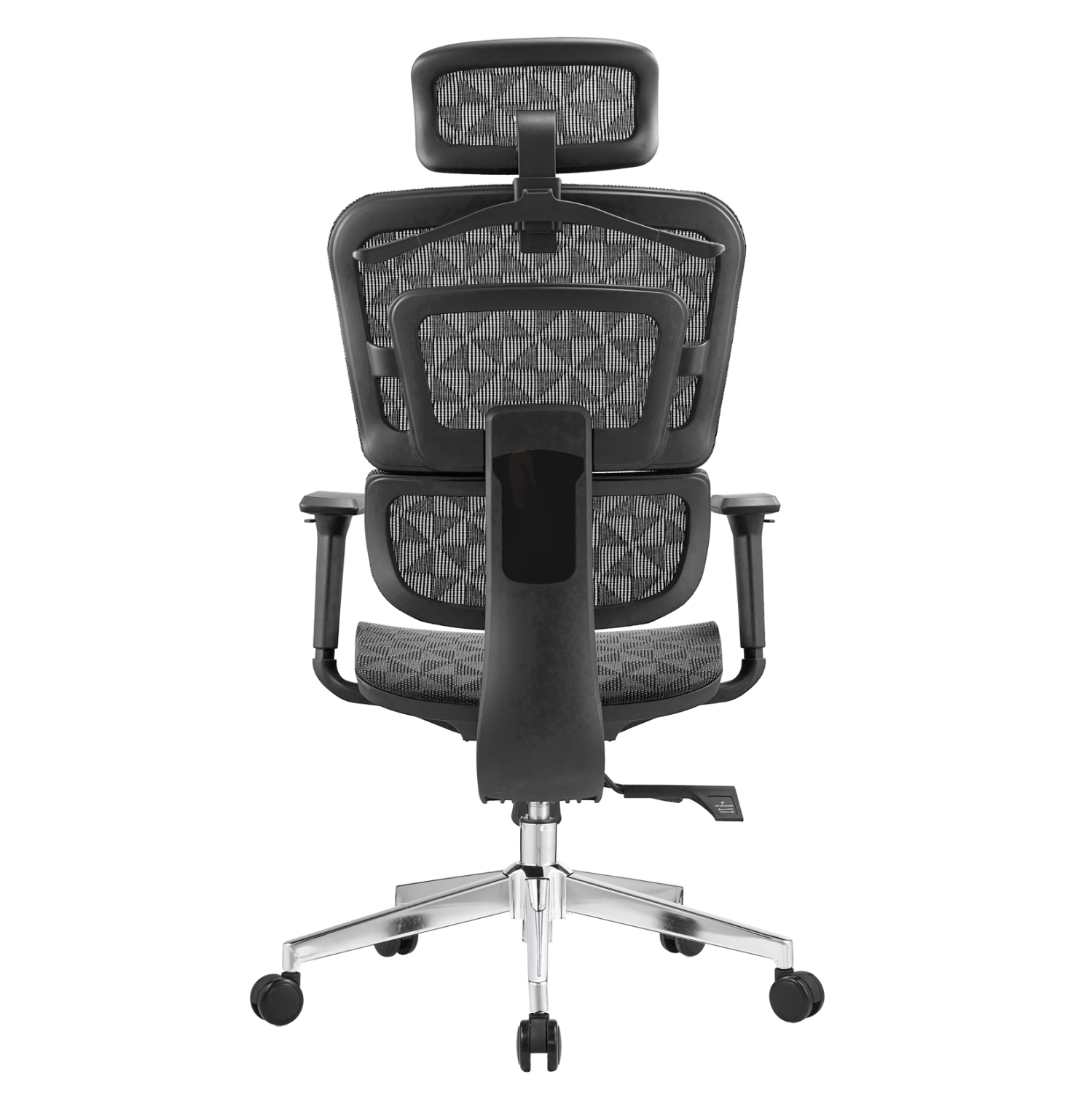 ΚΑΡΕΚΛΑ ΓΡΑΦΕΙΟΥ MODEN ΜΑΥΡO MESH--ΒΑΣΗ ΧΡΩΜΙΟΥ 68x69x126Υεκ 4