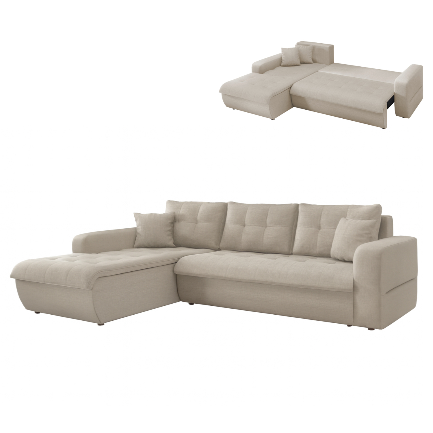 ΚΑΝΑΠΕΣ ΚΡΕΒΑΤΙ ΑΡΙΣΤΕΡΗ ΓΩΝΙΑ  ΜΠΕΖ ΥΦΑΣΜΑ 244x188x80Υεκ 1