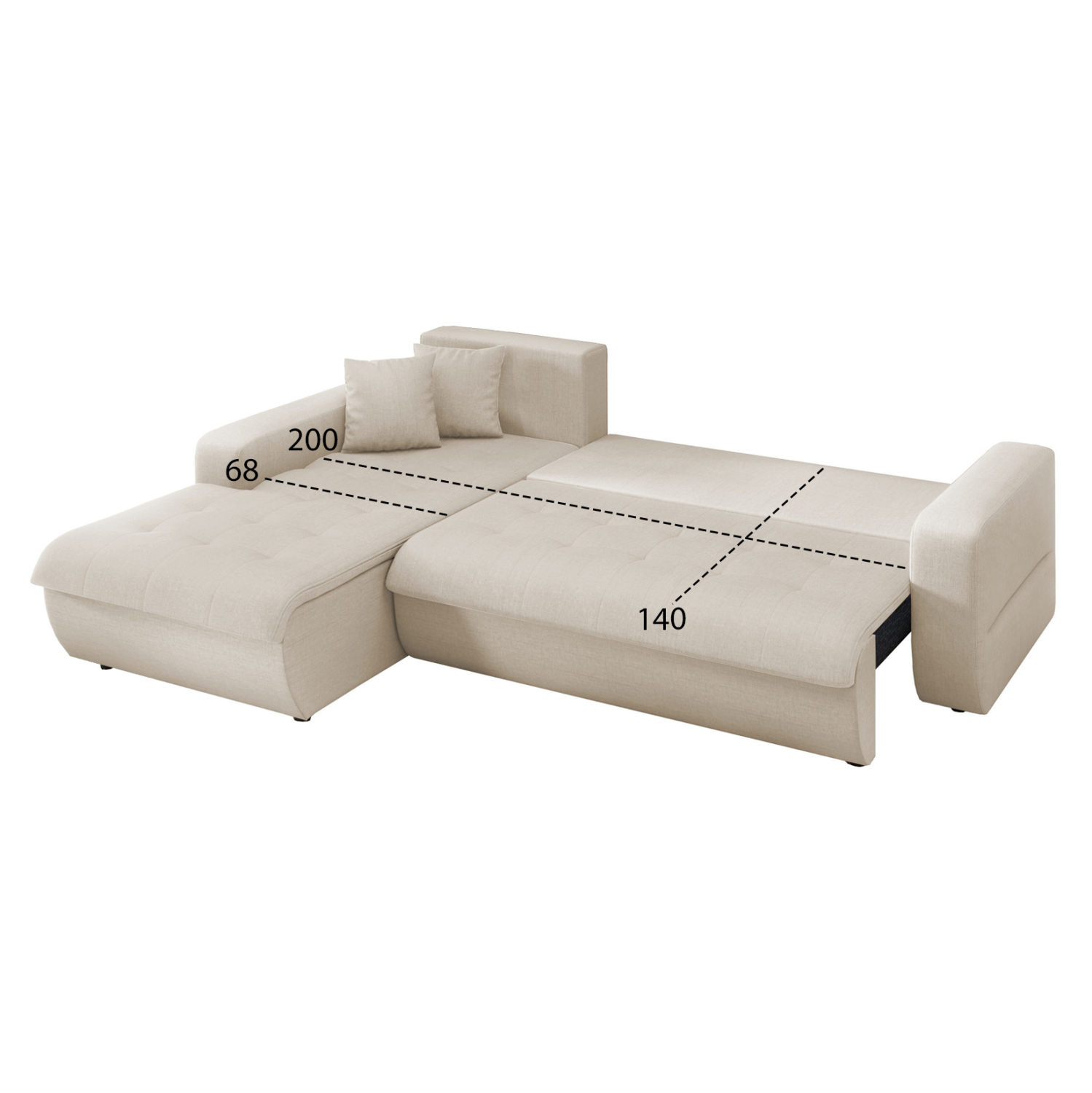 ΚΑΝΑΠΕΣ ΚΡΕΒΑΤΙ ΑΡΙΣΤΕΡΗ ΓΩΝΙΑ  ΜΠΕΖ ΥΦΑΣΜΑ 244x188x80Υεκ 3