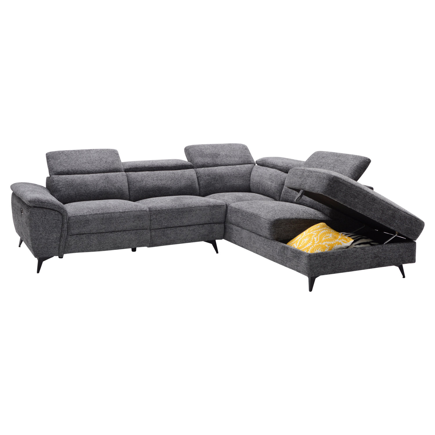 ΚΑΝΑΠΕΣ ΔΕΞΙΑ ΓΩΝΙΑ-ΑΝΑΚΛΙΣΗ & ΑΠΟΘ.ΧΩΡΟΣ-RESTRO ΓΚΡΙ ΥΦΑΣΜΑ 284x224x76Υεκ 3