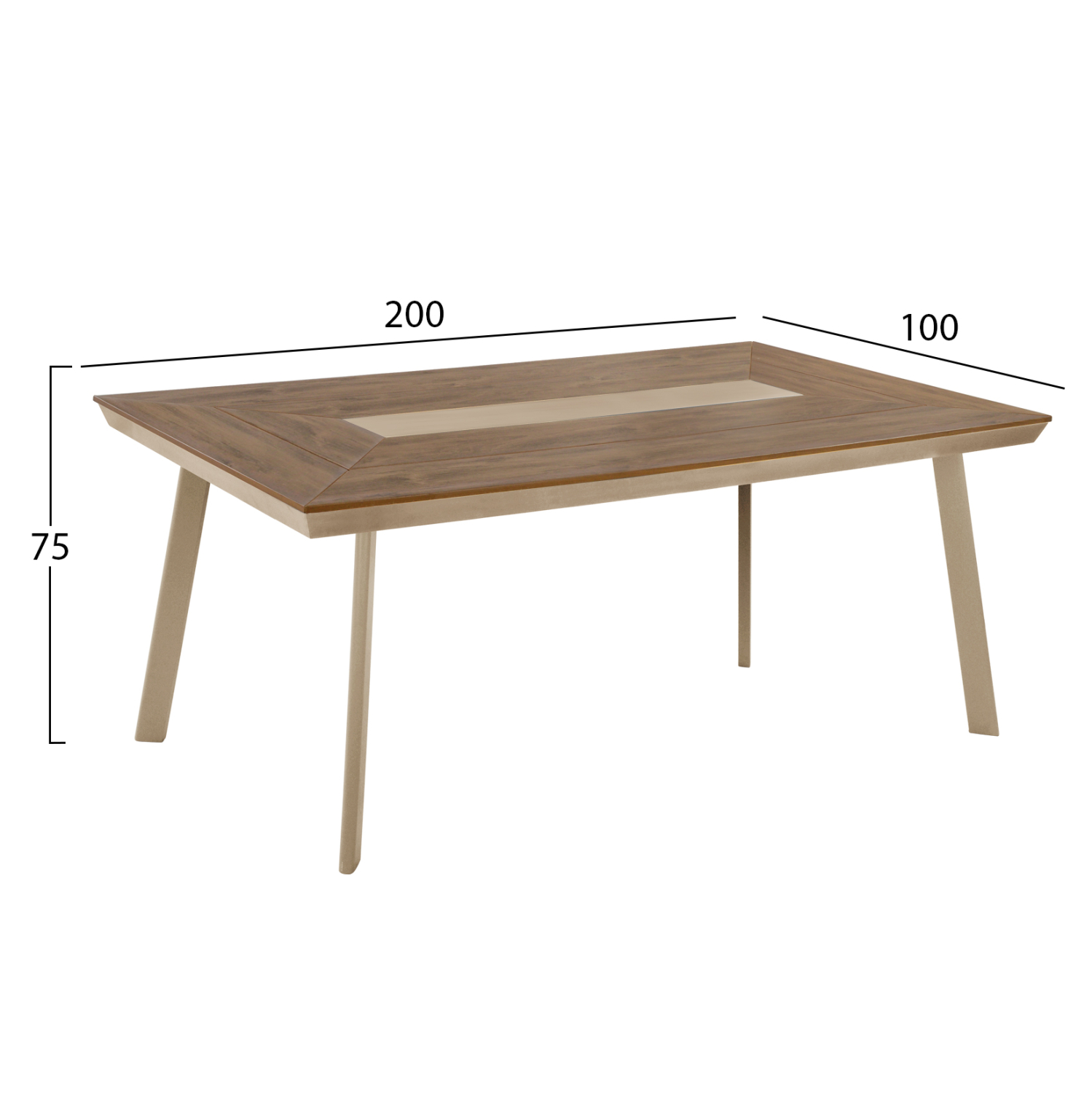 ΤΡΑΠΕΖΙ ΑΛΟΥΜΙΝΙΟΥ TABER ΚΑΠΟΥΤΣΙΝΟ ΜΕ POLYWOOD TOP 200x100x75Υεκ 2