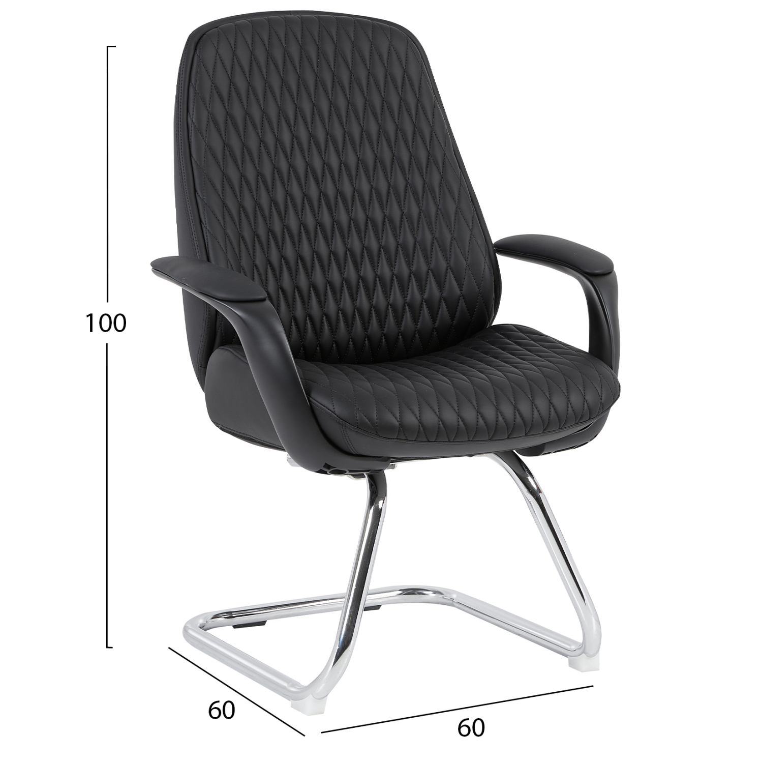 ΚΑΡΕΚΛΑ ΕΠΙΣΚΕΠΤΗ VELUM-s ΜΑΥΡO PU--ΒΑΣΗ ΧΡΩΜΙΟΥ 71x60x100Υεκ. 2
