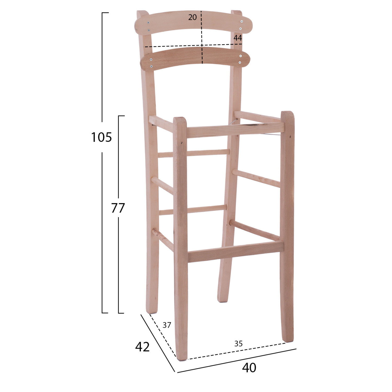 ΣΚΑΜΠΟ ΚΑΦΕΝΕΙΟΥ TERELL ΑΒΑΦΟ 40x42x105 εκ. 2