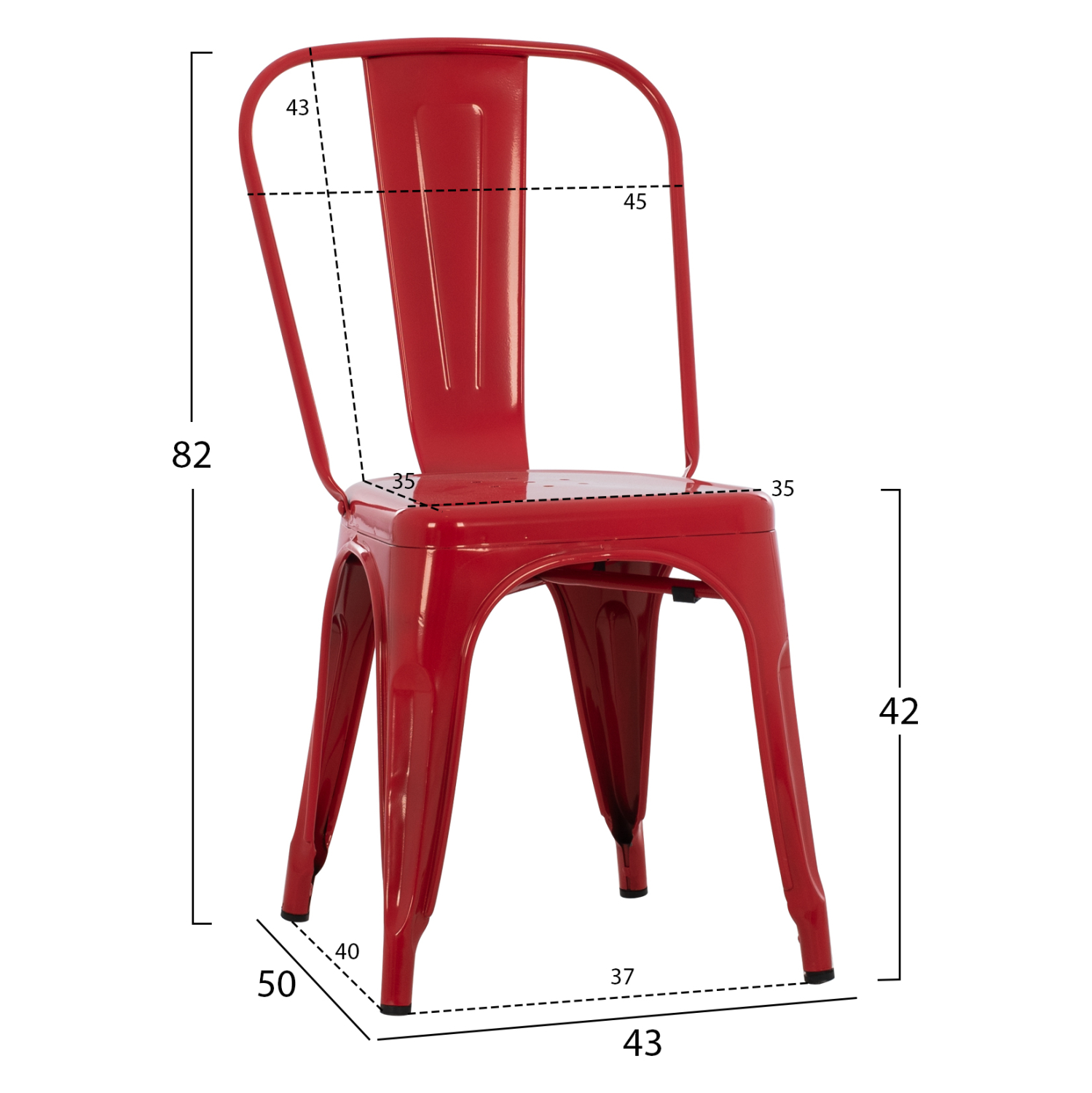 ΚΑΡΕΚΛΑ ΜΕΤΑΛΛΙΚΗ MELITA-PRO ΚΟΚΚΙΝΗ 44x47x84.5Υεκ. 2