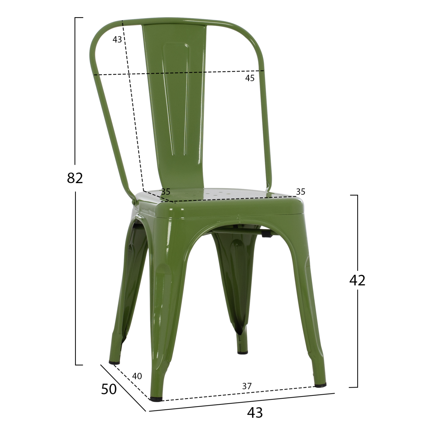 ΚΑΡΕΚΛΑ ΜΕΤΑΛΛΙΚΗ MELITA-PRO LIGHT OLIVE GREEN 44x47x84.5Υεκ. 2