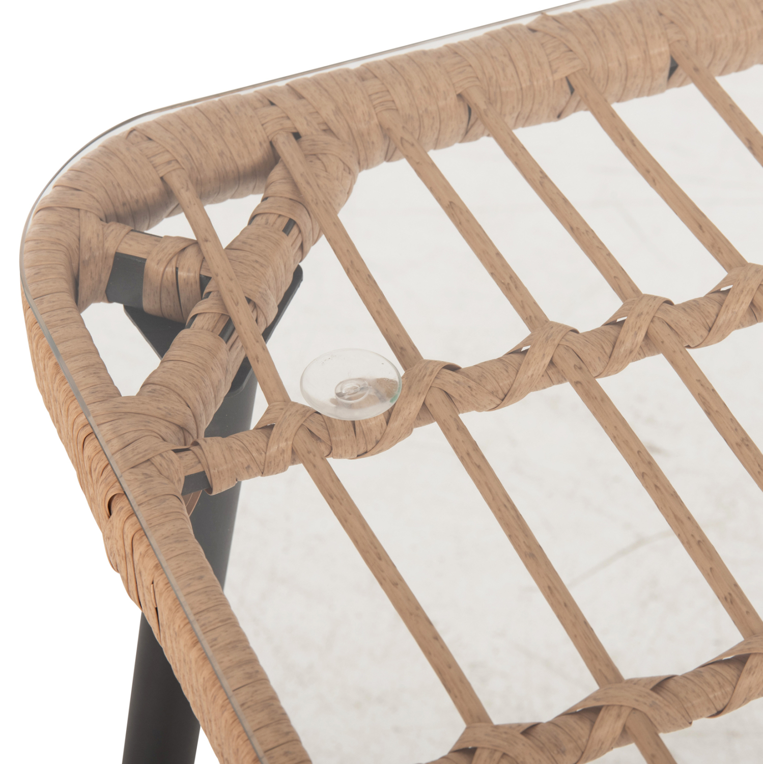 ΤΡΑΠΕΖΙ ΟΡΘΟΓΩΝΙΟ ALLEGRA ΜΕΤΑΛ.ΜΑΥΡΟ-P.E. RATTAN ΦΥΣΙΚΟ 139,5x79,5x73Υεκ. 7