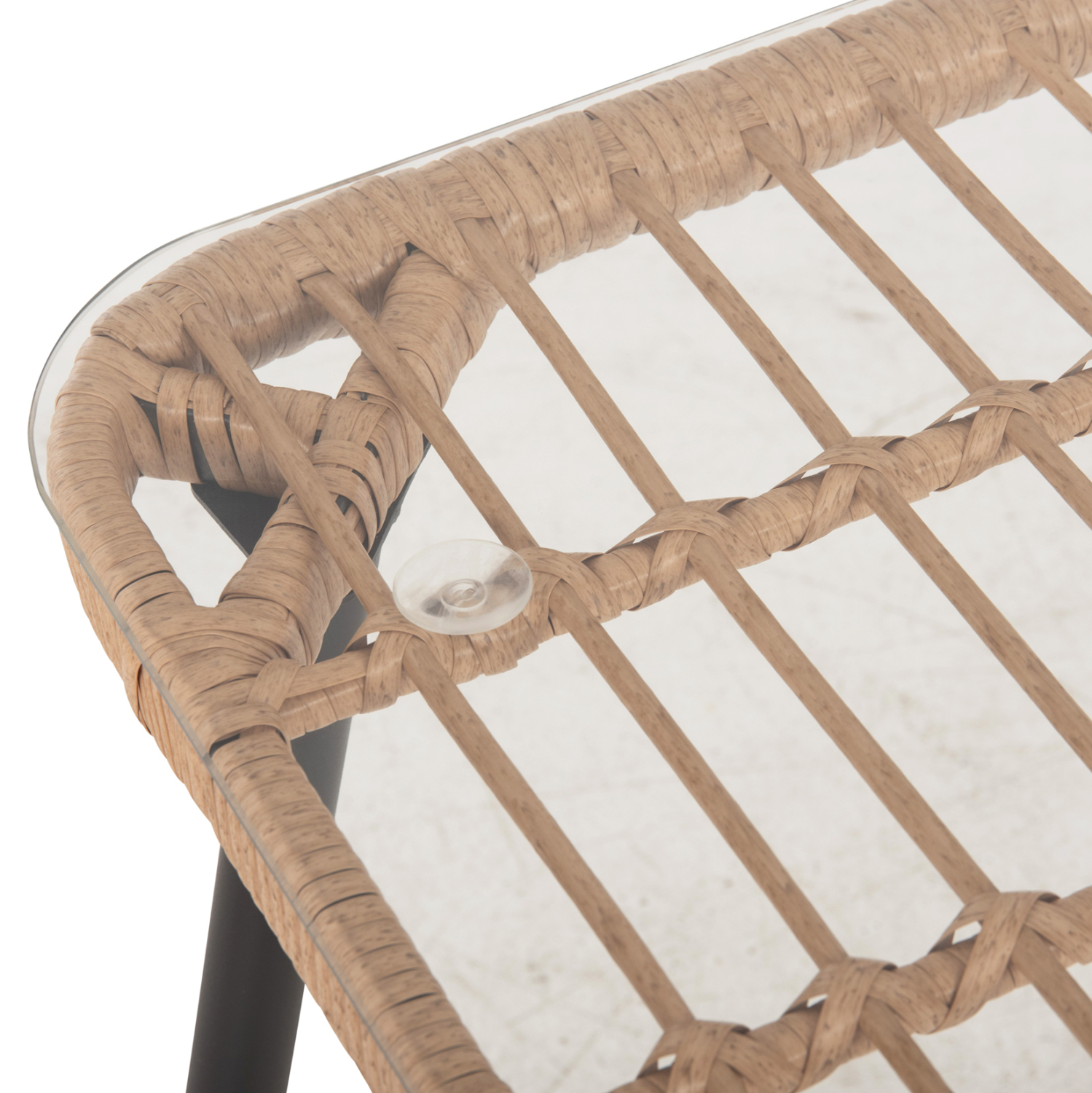 ΤΡΑΠΕΖΙ ΟΡΘΟΓΩΝΙΟ ALLEGRA ΜΕΤΑΛ.ΜΑΥΡΟ-P.E. RATTAN ΦΥΣΙΚΟ 159,5x89,5x72Υεκ. 6