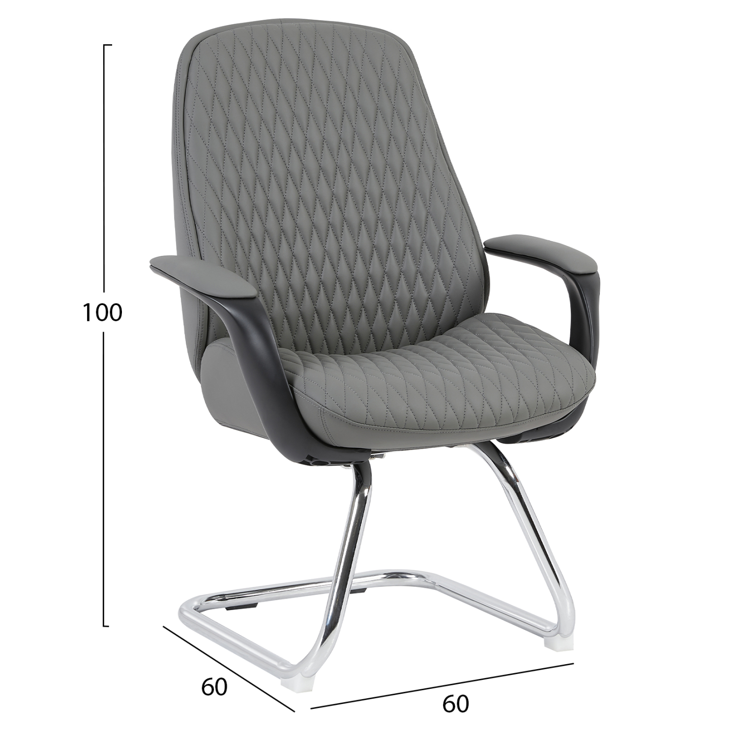 ΚΑΡΕΚΛΑ ΕΠΙΣΚΕΠΤΗ VELUM-s ΓΚΡΙ PU--ΒΑΣΗ ΧΡΩΜΙΟΥ 71x60x100Υεκ. 2