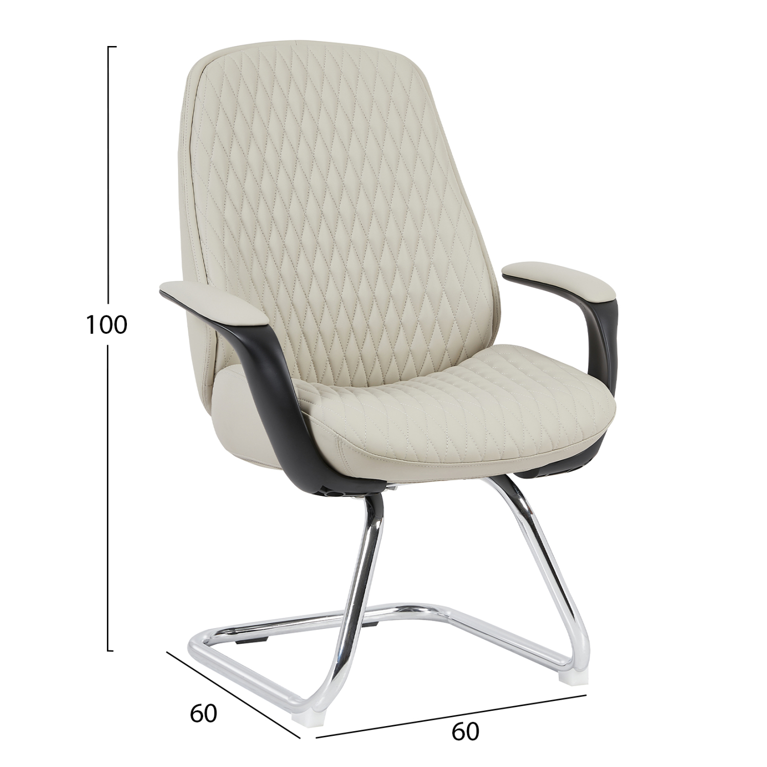 ΚΑΡΕΚΛΑ ΕΠΙΣΚΕΠΤΗ VELUM-s ΜΠΕΖ PU--ΒΑΣΗ ΧΡΩΜΙΟΥ 71x60x100Υεκ. 2
