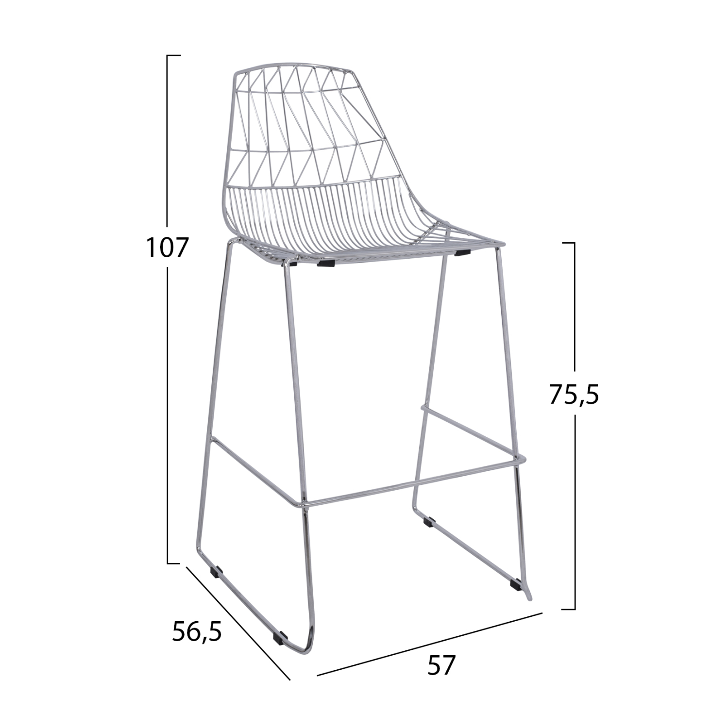 ΣΚΑΜΠΩ BAR ΜΕΤΑΛΛΙΚΟ LUX ΧΡΩΜΙΟΥ 57x56,5x107 εκ. 2