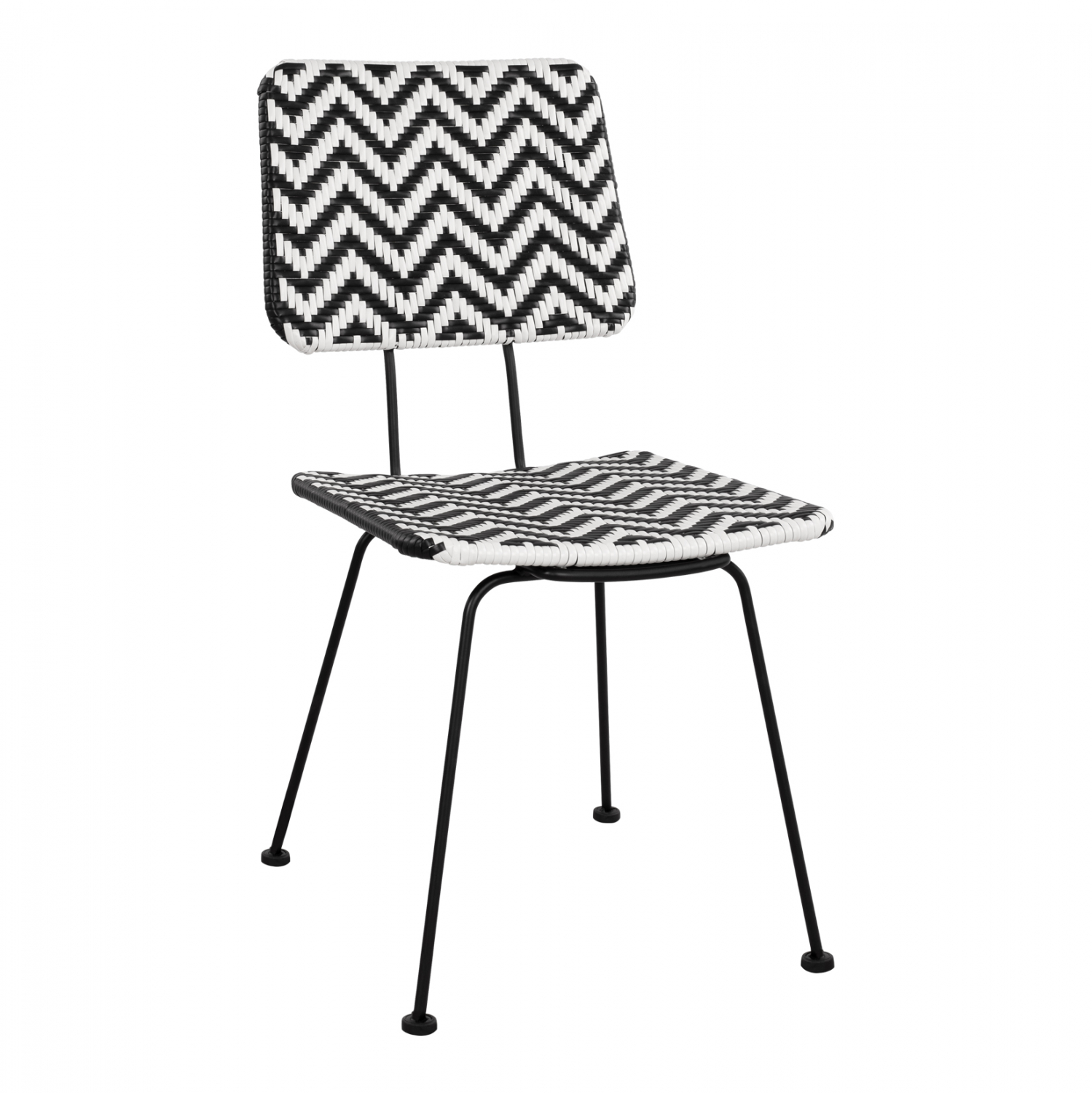 ΚΑΡΕΚΛΑ ΜΕΤΑΛΛΙΚΗ ALLEGRA ΜΕ WICKER ΜΑΥΡΟ-ΛΕΥΚΟ 46x56x88Υ εκ. 1