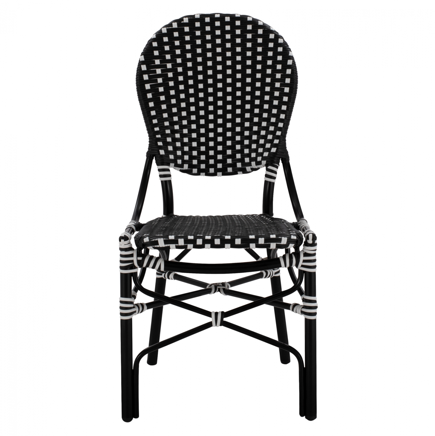 ΚΑΡΕΚΛΑ ΑΛΟΥΜΙΝΙΟΥ BAMBOO LOOK ΜΕ WICKER ΜΑΥΡΟ ΛΕΥΚΟ 46x60x96 εκ. 3