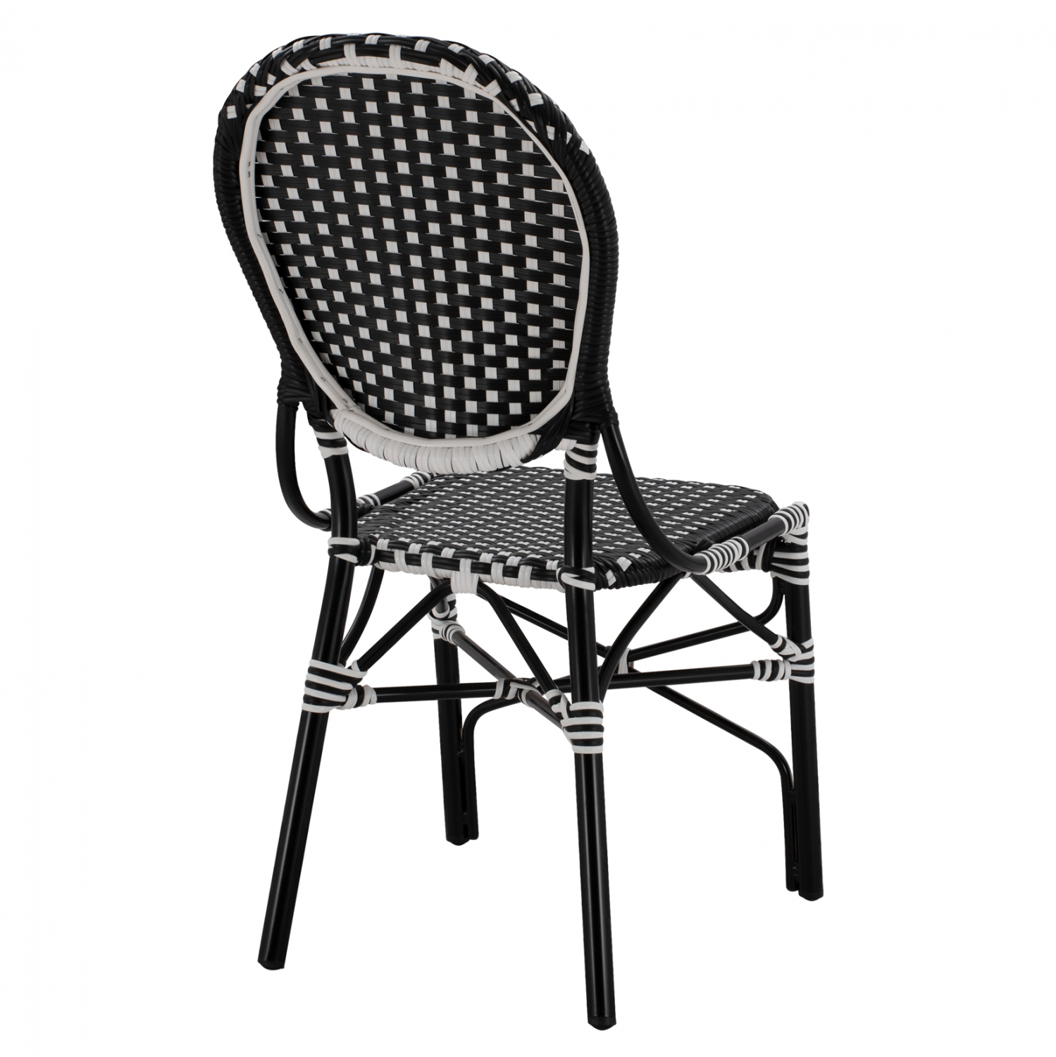 ΚΑΡΕΚΛΑ ΑΛΟΥΜΙΝΙΟΥ BAMBOO LOOK ΜΕ WICKER ΜΑΥΡΟ ΛΕΥΚΟ 46x60x96 εκ. 5