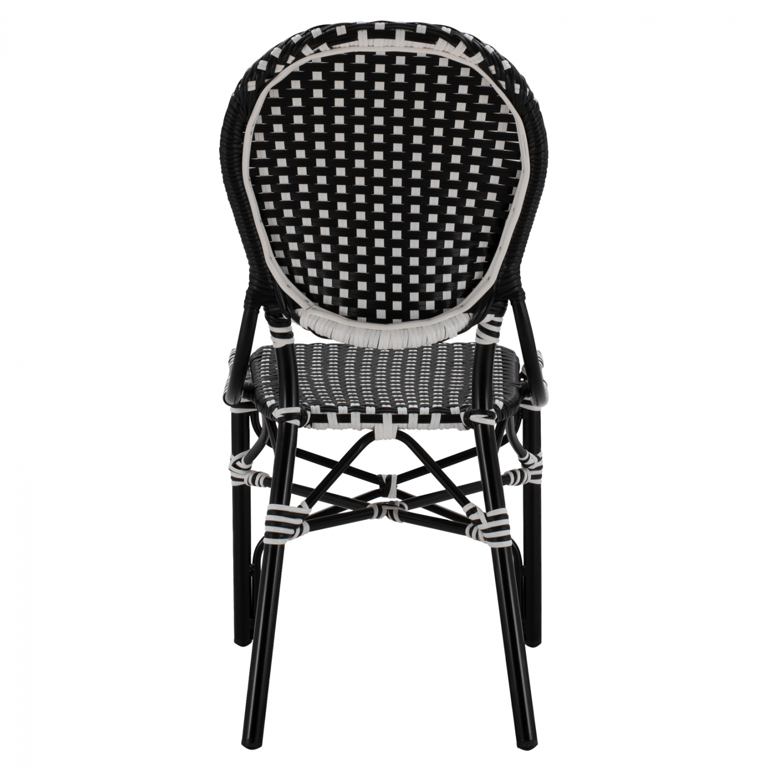 ΚΑΡΕΚΛΑ ΑΛΟΥΜΙΝΙΟΥ BAMBOO LOOK ΜΕ WICKER ΜΑΥΡΟ ΛΕΥΚΟ 46x60x96 εκ. 6