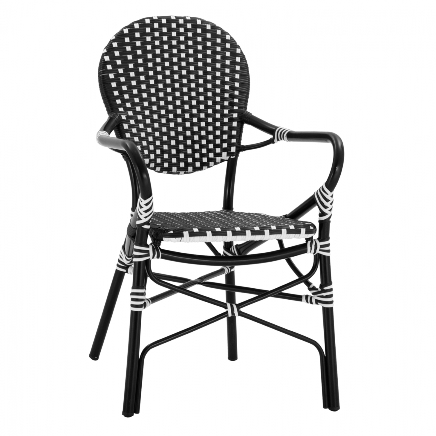 ΠΟΛΥΘΡΟΝΑ ΑΛΟΥΜΙΝΙΟΥ BAMBOO LOOK ΜΕ ΜΑΥΡΟ ΛΕΥΚΟ WICKER 56X63X96Y εκ. 1