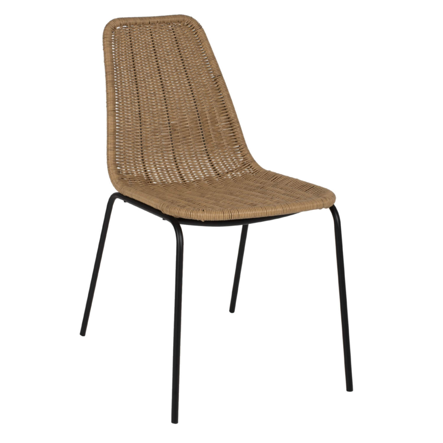 ΚΑΡΕΚΛΑ ΕΠΑΓΓΕΛΜΑΤΙΚΗ ΜΕΤΑΛΛΟ ΜΑΥΡΟ ΜΕ RATTAN ΦΥΣΙΚΟ 43.5x63x82Υεκ. 1