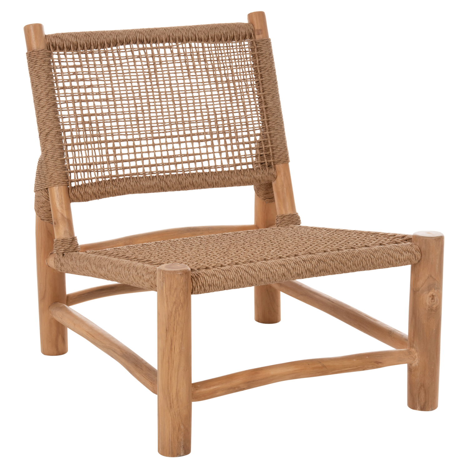 ΚΑΡΕΚΛΑ LONDER ΞΥΛΟ TEAK ΣΕ ΦΥΣΙΚΟ ΚΑΙ ΣΥΝΘΕΤΙΚΟ RATTAN 63x77x77Υεκ. 1