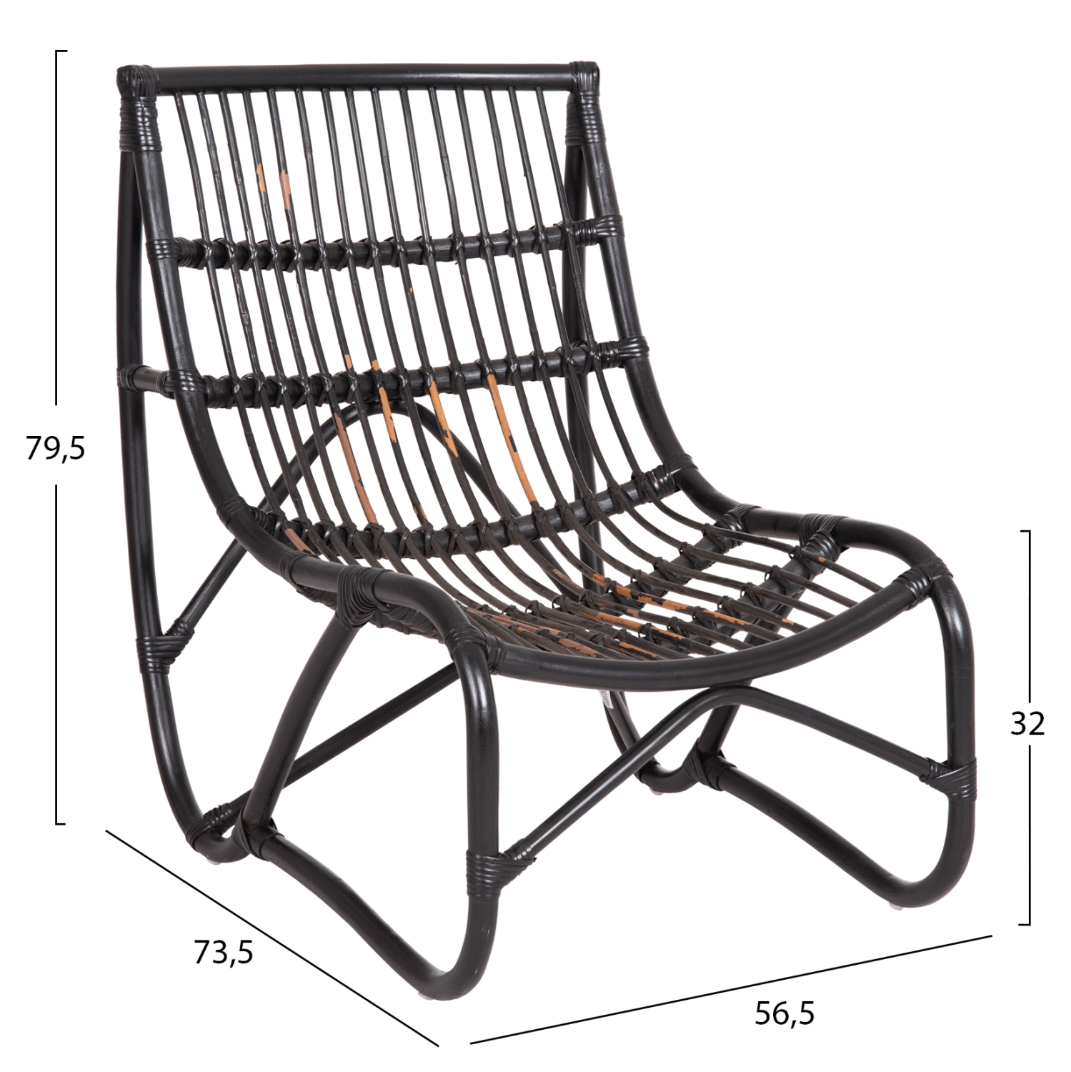 ΠΟΛΥΘΡΟΝΑ GRINN HM9815.02 ΡΑΒΔΟΙ RATTAN ΣΕ ΜΑΥΡΟ--Β' ΔΙΑΛΟΓΗΣ 56,5x73,5x79,5Υεκ. 2