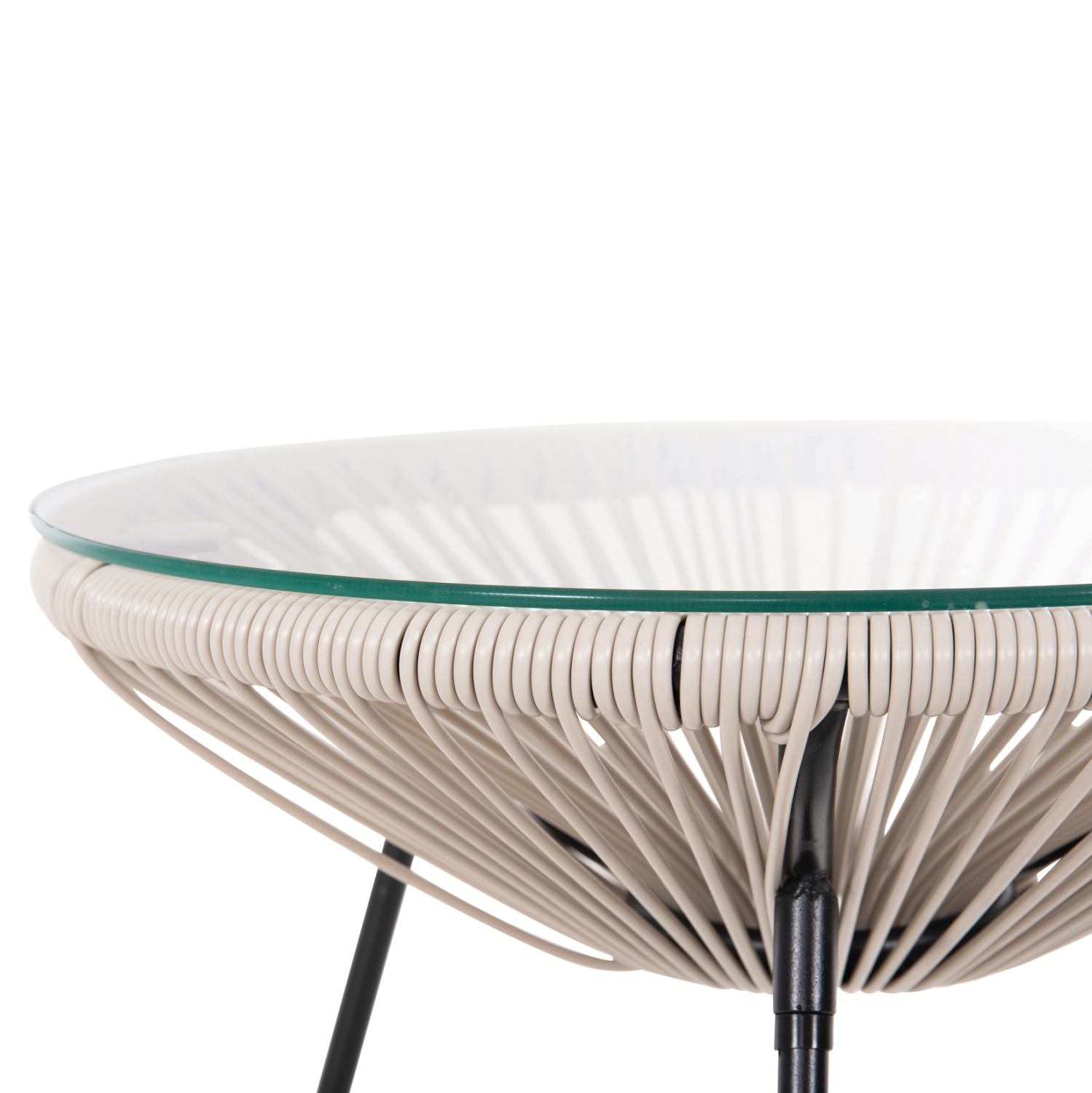 ΤΡΑΠΕΖΙ ΒΟΗΘΗΤΙΚΟ ALLEGRA ΜΕΤΑΛΛΟ ΜΑΥΡΟ-ΣΥΝΘ. RATTAN ΜΠΕΖ Φ47x45Yεκ. 5