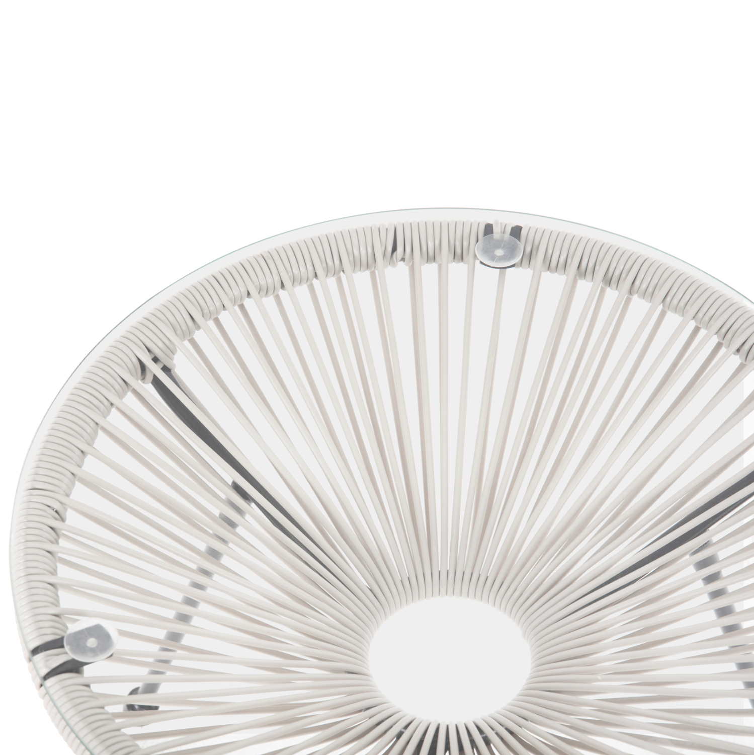 ΤΡΑΠΕΖΙ ΒΟΗΘΗΤΙΚΟ ALLEGRA ΜΕΤΑΛΛΟ ΜΑΥΡΟ-ΣΥΝΘ. RATTAN ΛΕΥΚΟ Φ47x45Yεκ. 4