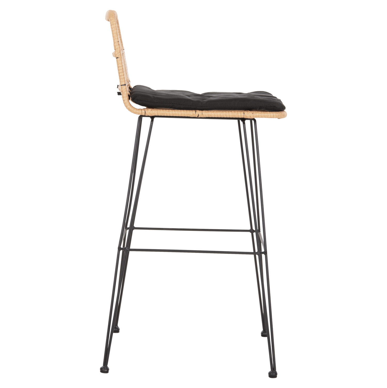 ΣΚΑΜΠΟ ΜΠΑΡ ΕΞ.ΧΩΡΟΥ ALLEGRA HM5452.11 ΜΕΤΑΛΛΟ&amp;ΜΑΞΙΛΑΡΙ ΜΑΥΡΟ-ΜΠΕΖ WICKER 52x51x103Y εκ 4
