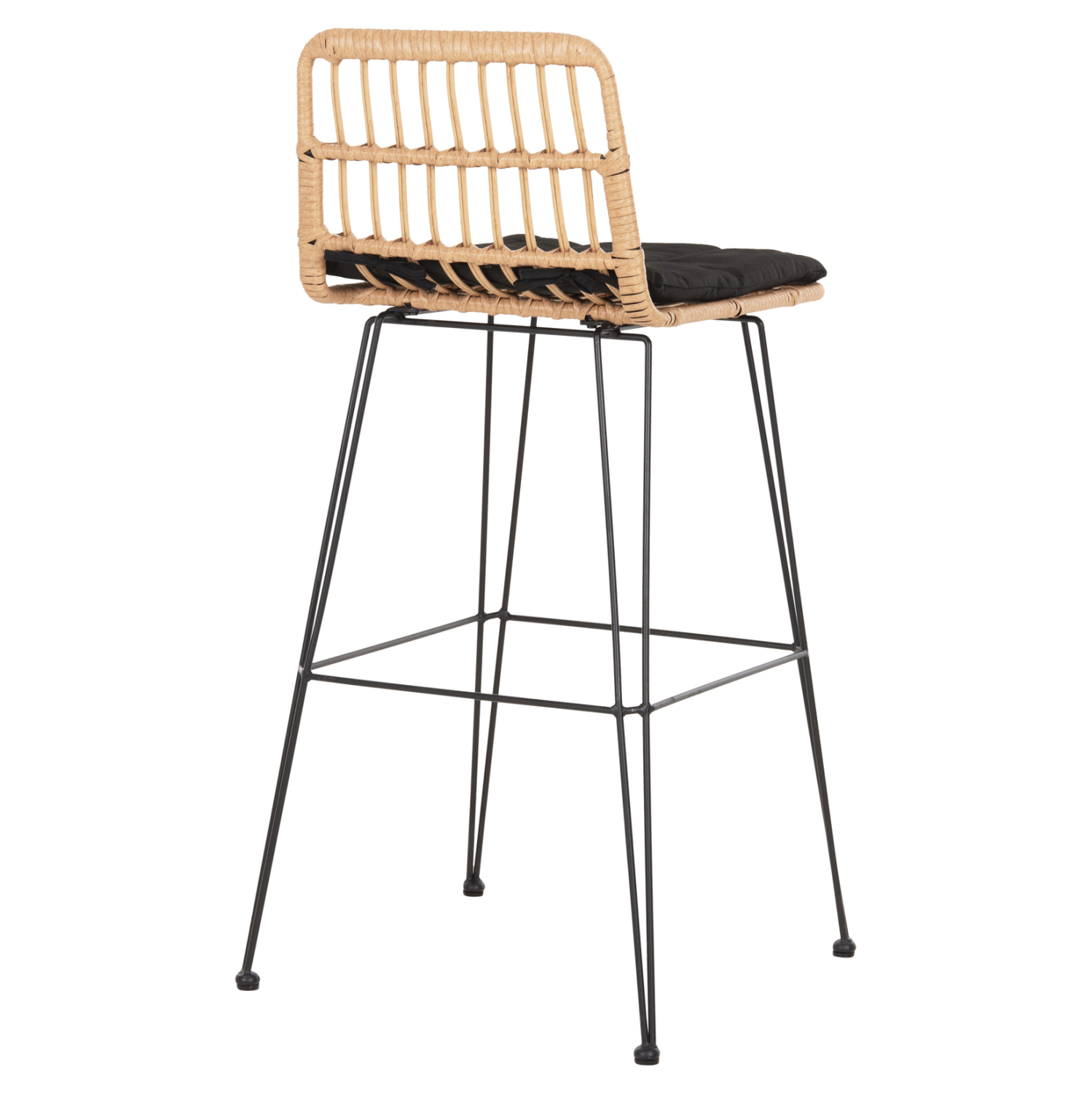 ΣΚΑΜΠΟ ΜΠΑΡ ΕΞ.ΧΩΡΟΥ ALLEGRA HM5452.11 ΜΕΤΑΛΛΟ&amp;ΜΑΞΙΛΑΡΙ ΜΑΥΡΟ-ΜΠΕΖ WICKER 52x51x103Y εκ 5