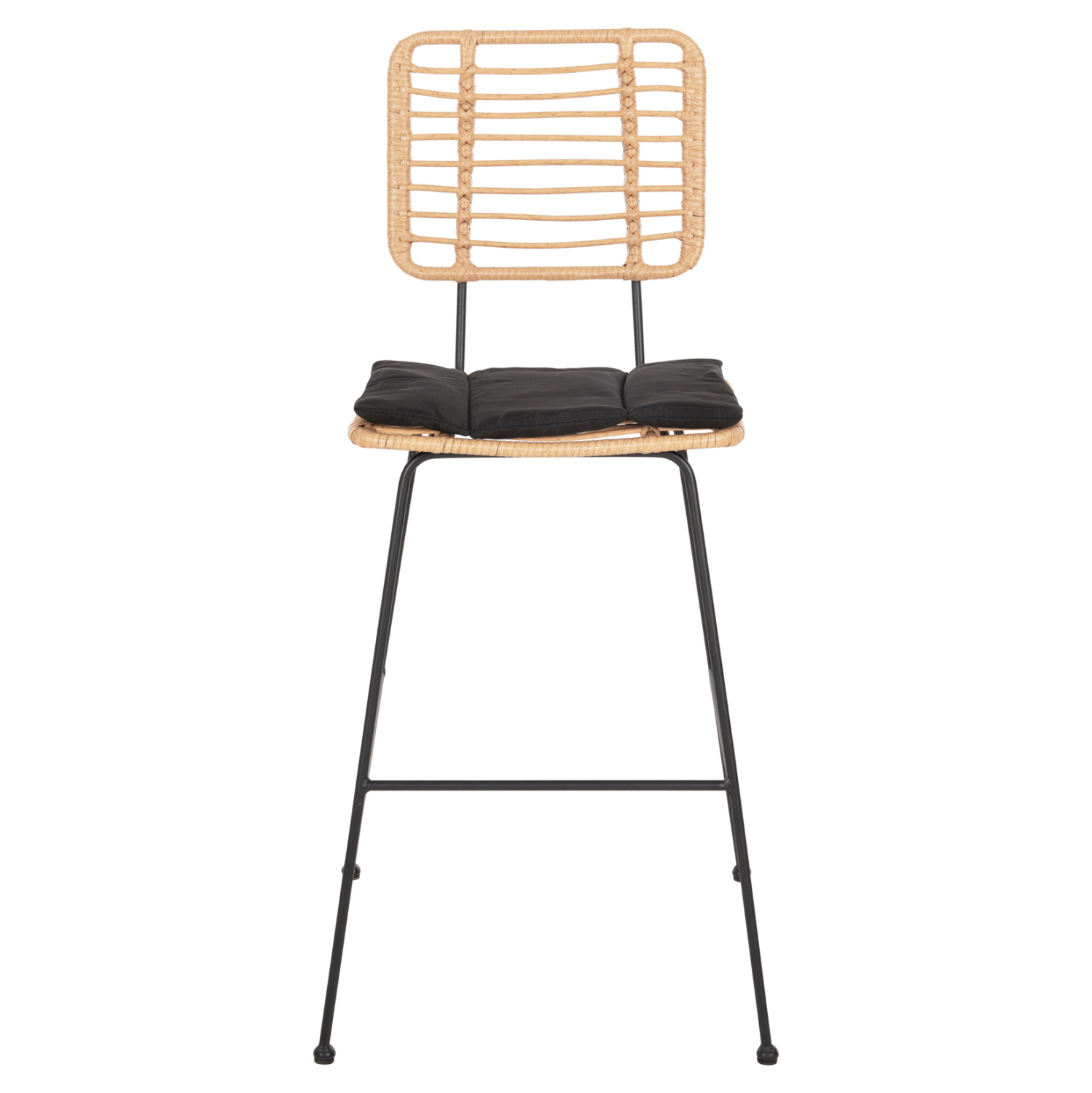 ΣΚΑΜΠΟ ΜΠΑΡ ALLEGRA HM5455.11 ΜΕΤΑΛΛΟ&amp;ΜΑΞΙΛΑΡΙ ΜΑΥΡΟ-WICKER ΜΠΕΖ 56x59x116,5Υεκ. 3