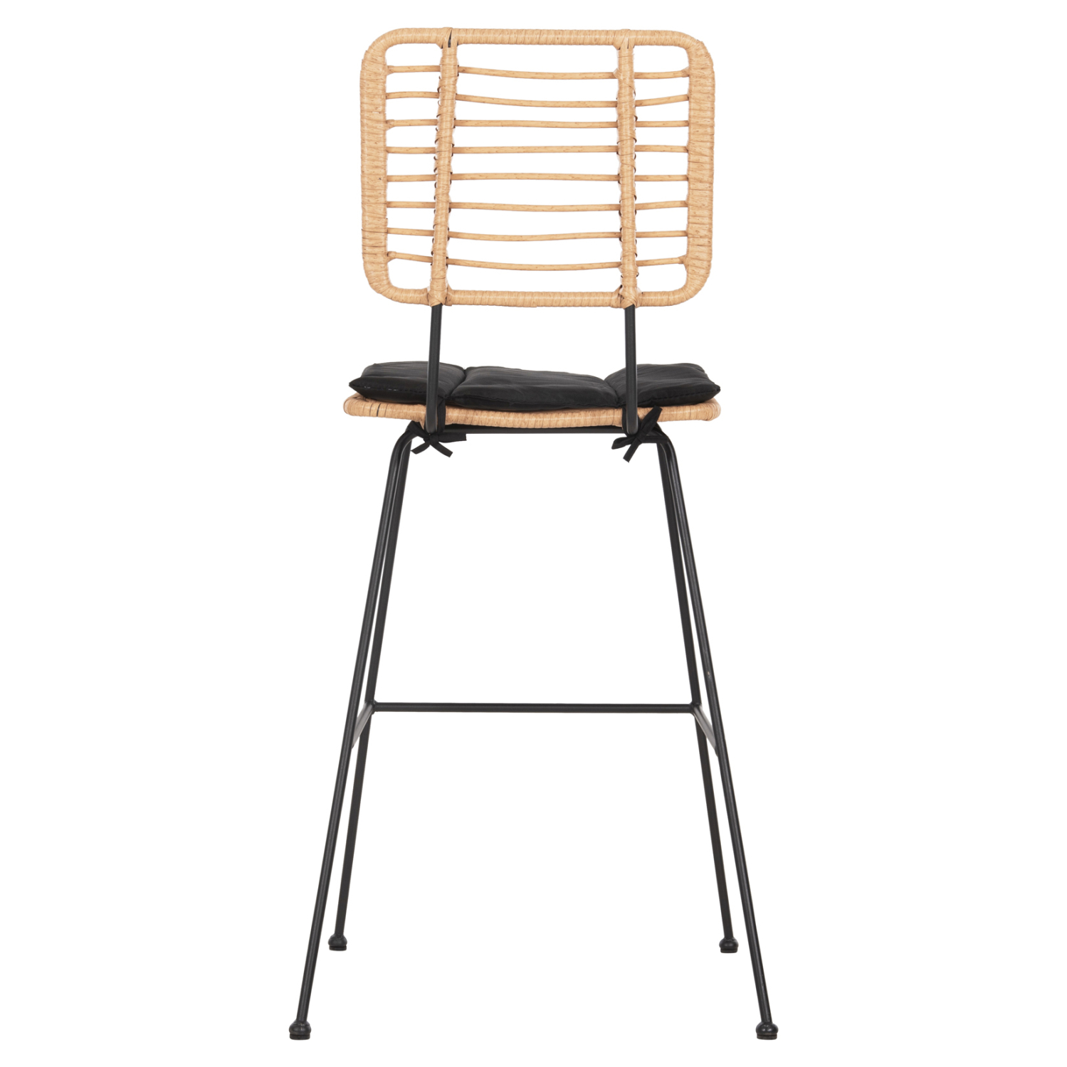 ΣΚΑΜΠΟ ΜΠΑΡ ALLEGRA HM5455.11 ΜΕΤΑΛΛΟ&amp;ΜΑΞΙΛΑΡΙ ΜΑΥΡΟ-WICKER ΜΠΕΖ 56x59x116,5Υεκ. 6