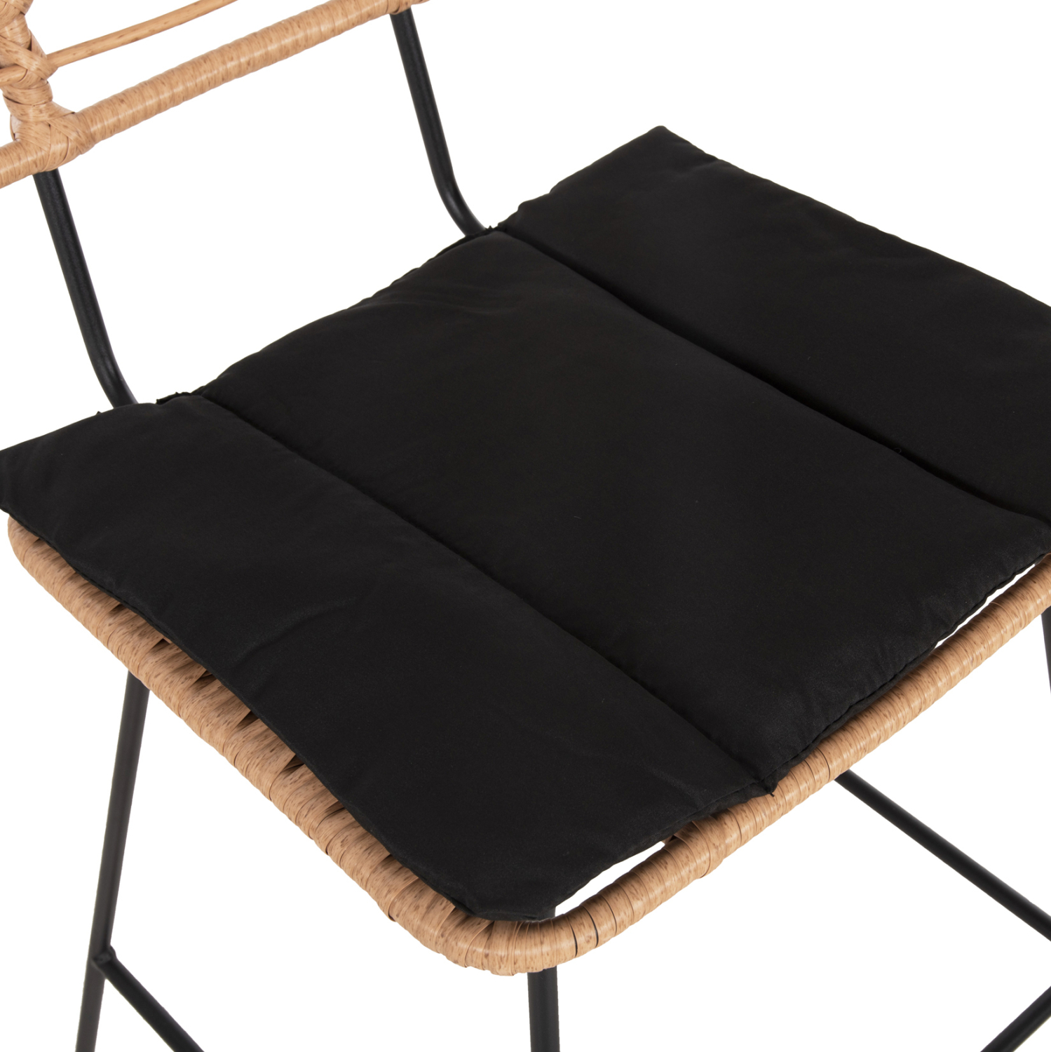 ΣΚΑΜΠΟ ΜΠΑΡ ALLEGRA HM5455.11 ΜΕΤΑΛΛΟ&amp;ΜΑΞΙΛΑΡΙ ΜΑΥΡΟ-WICKER ΜΠΕΖ 56x59x116,5Υεκ. 8