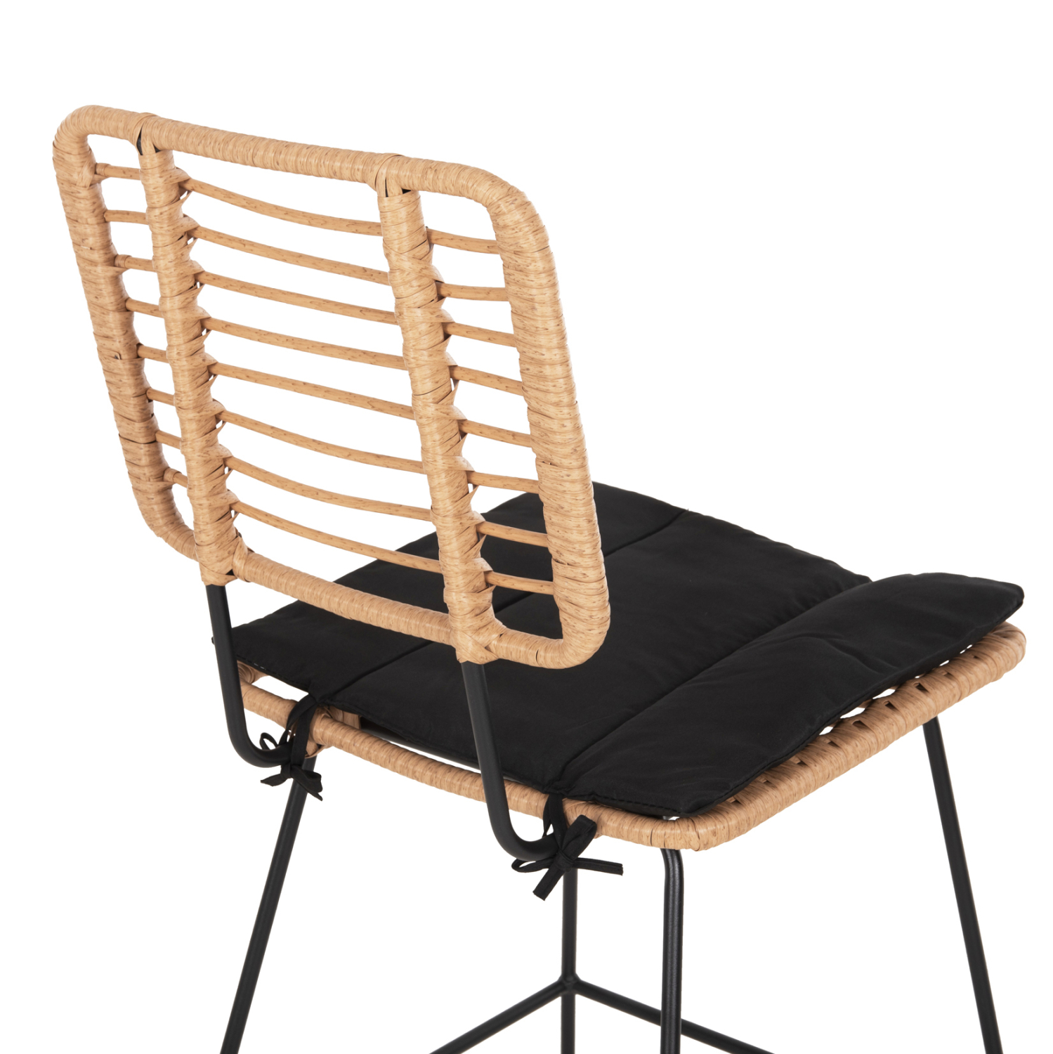 ΣΚΑΜΠΟ ΜΠΑΡ ALLEGRA HM5455.11 ΜΕΤΑΛΛΟ&amp;ΜΑΞΙΛΑΡΙ ΜΑΥΡΟ-WICKER ΜΠΕΖ 56x59x116,5Υεκ. 9