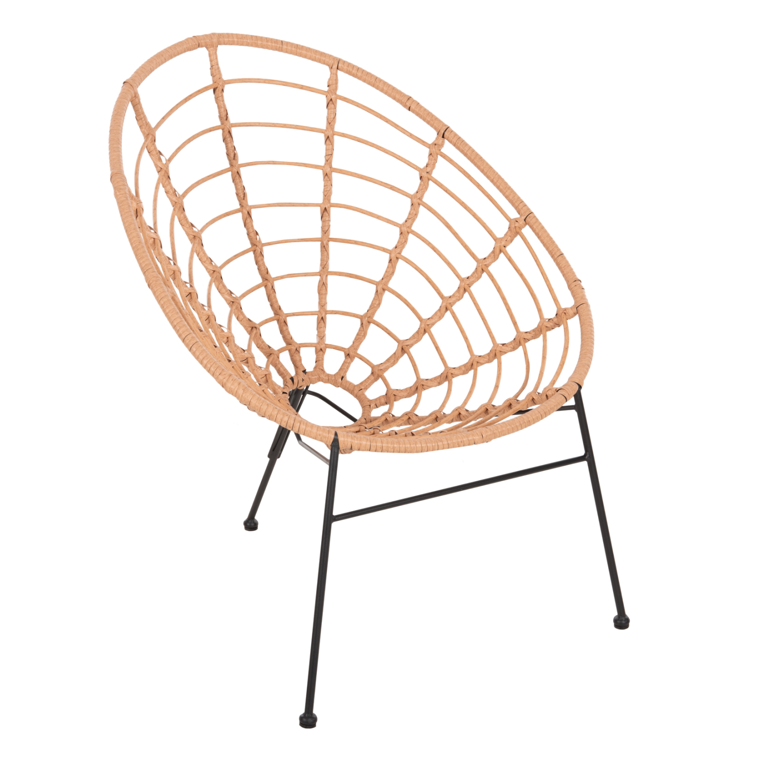 ΠΟΛΥΘΡΟΝΑ ΤΥΠΟΥ ΦΩΛΙΑ ΜΕΤΑΛΛΙΚΗ ALLEGRA HM5458.11 ΜΕ WICKER ΜΠΕΖ 73x78x88Υεκ. 1