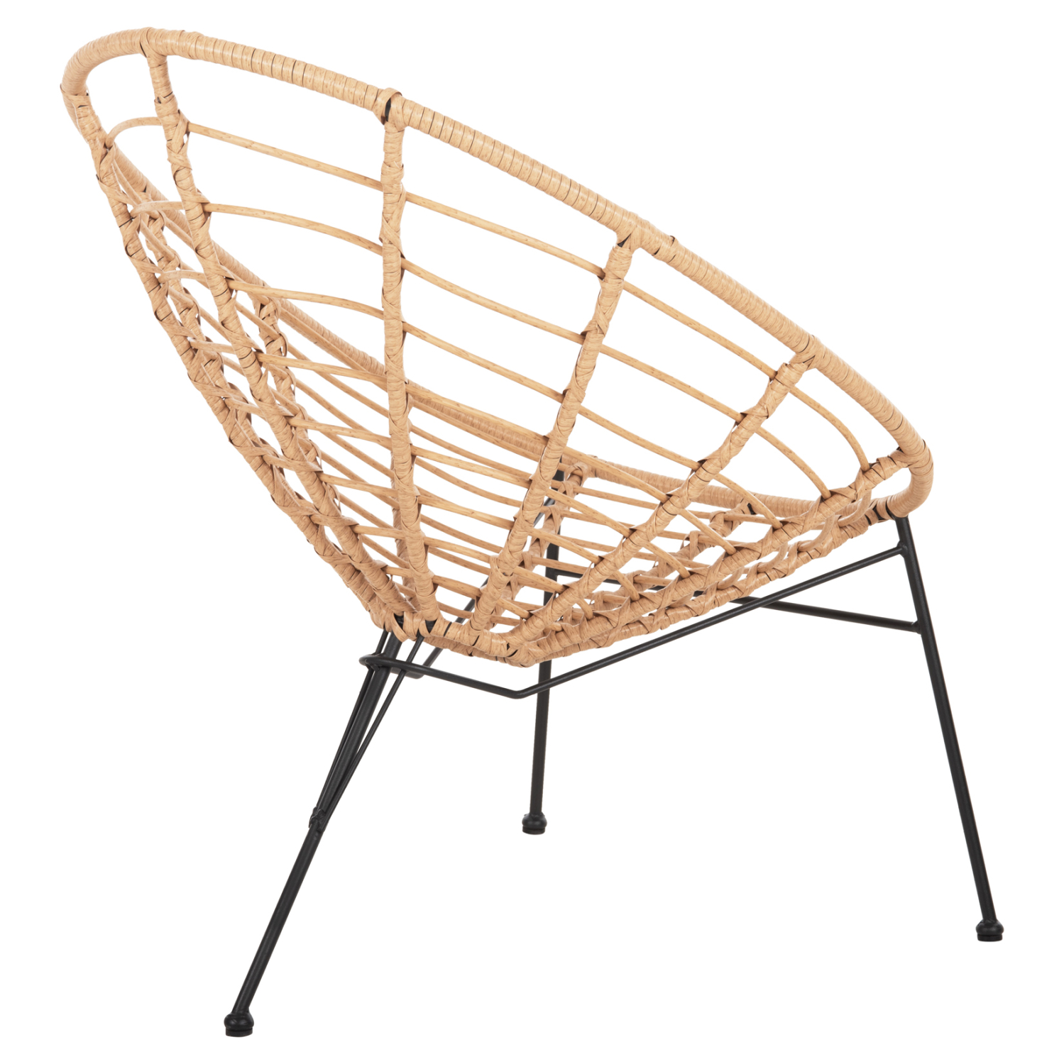 ΠΟΛΥΘΡΟΝΑ ΤΥΠΟΥ ΦΩΛΙΑ ΜΕΤΑΛΛΙΚΗ ALLEGRA HM5458.11 ΜΕ WICKER ΜΠΕΖ 73x78x88Υεκ. 5