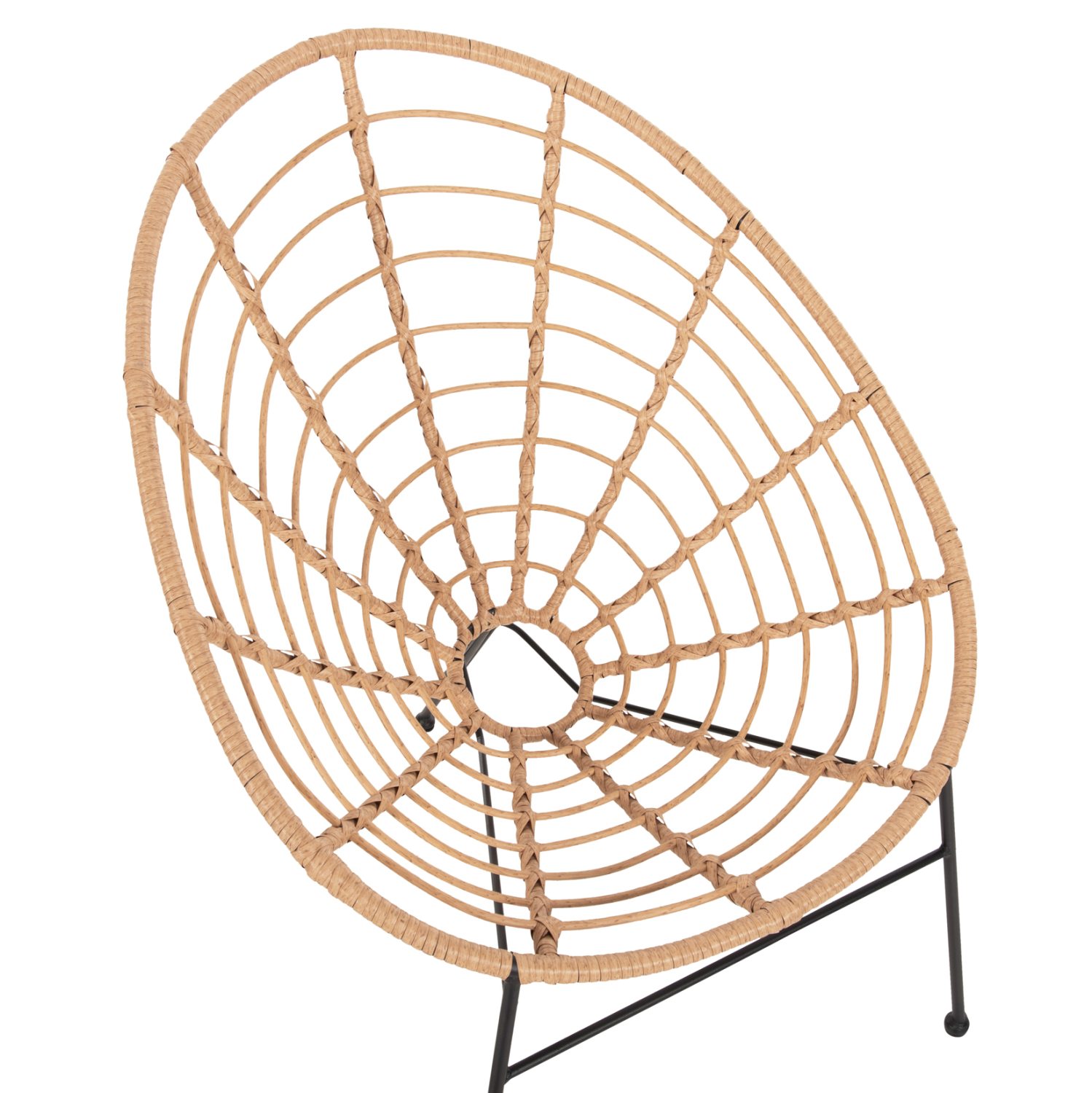 ΠΟΛΥΘΡΟΝΑ ΤΥΠΟΥ ΦΩΛΙΑ ΜΕΤΑΛΛΙΚΗ ALLEGRA HM5458.11 ΜΕ WICKER ΜΠΕΖ 73x78x88Υεκ. 7