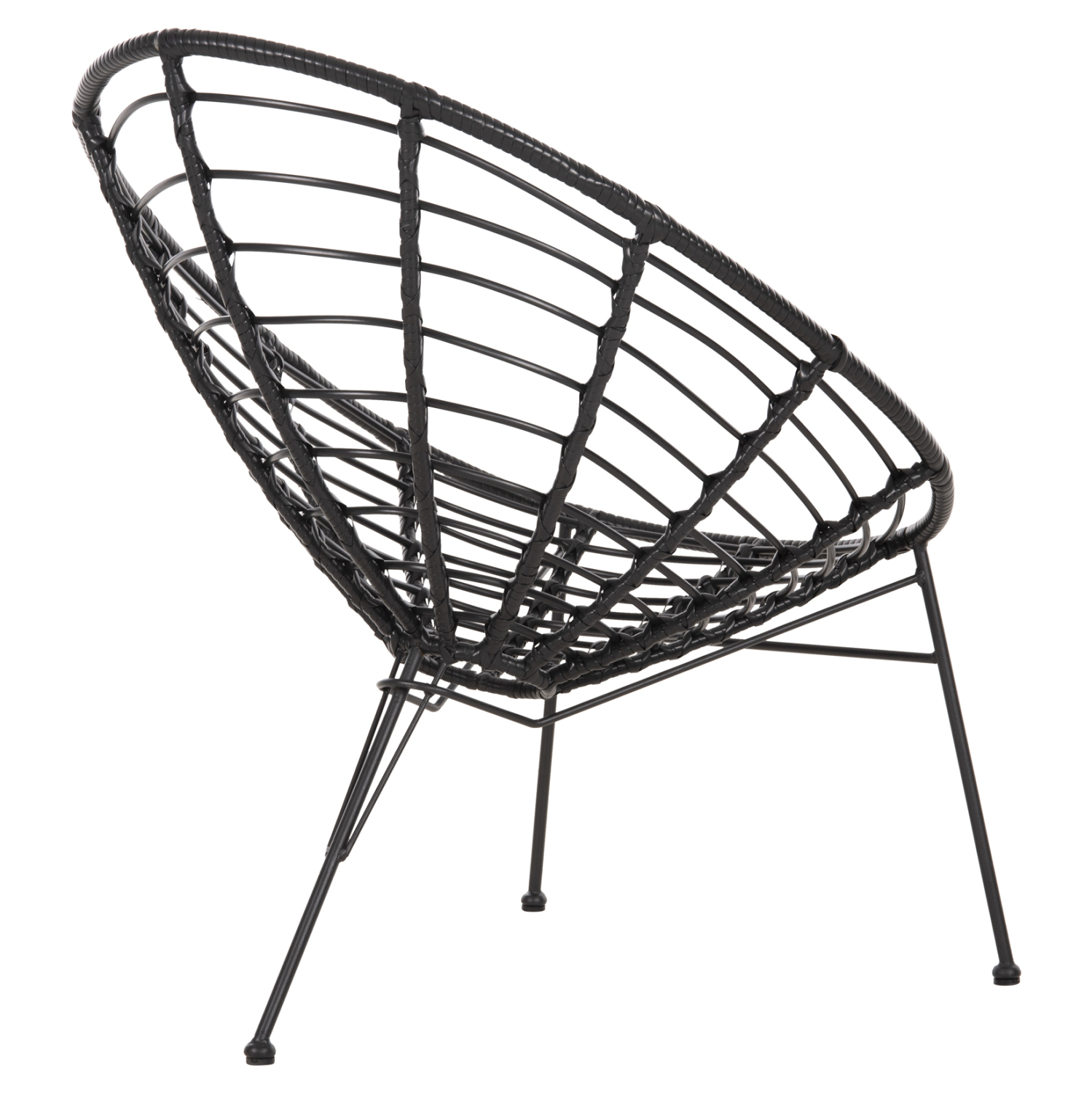 ΠΟΛΥΘΡΟΝΑ ΤΥΠΟΥ ΦΩΛΙΑ ΜΕΤΑΛΛΙΚΗ ALLEGRA HM5458.12 ΜΕ WICKER-ΜΑΥΡΟ 73x78x88Υεκ. 5