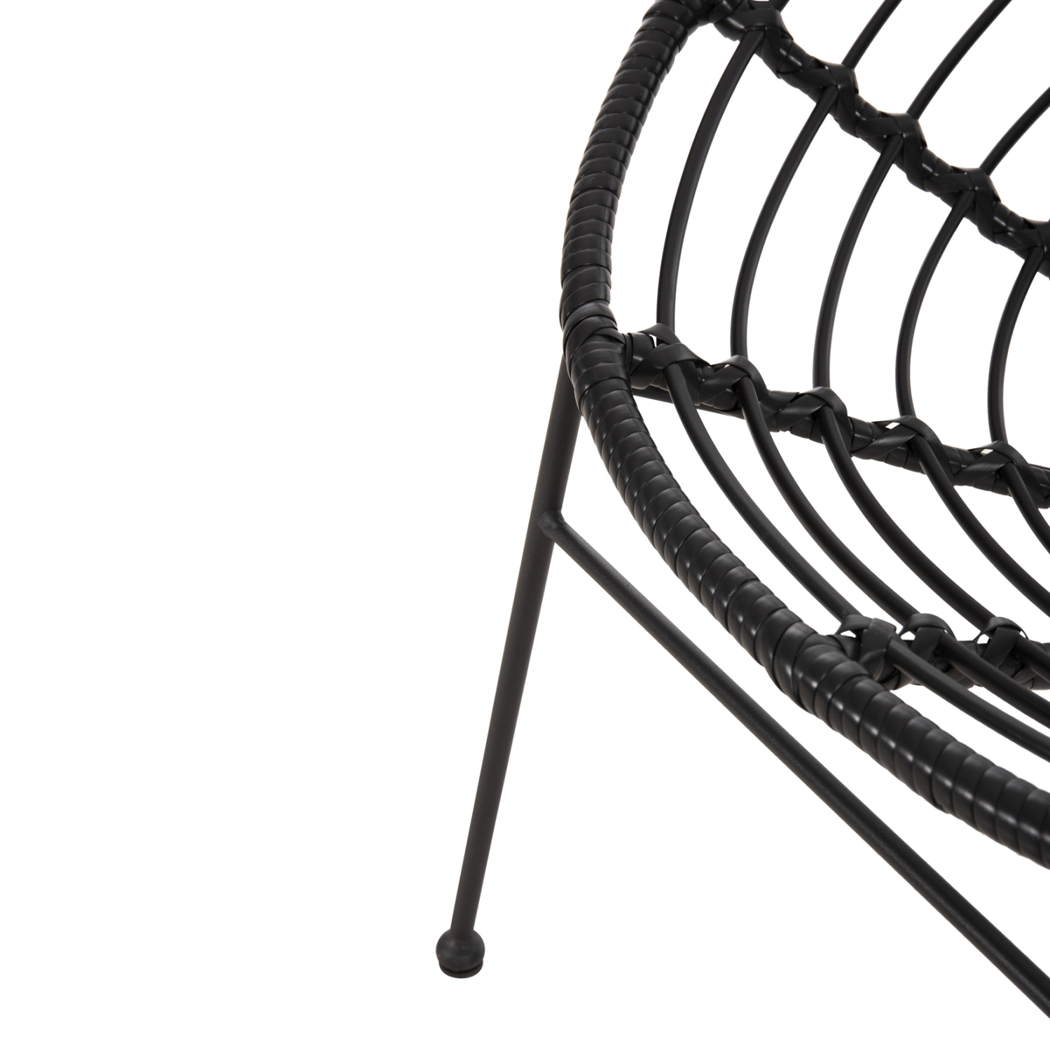 ΠΟΛΥΘΡΟΝΑ ΤΥΠΟΥ ΦΩΛΙΑ ΜΕΤΑΛΛΙΚΗ ALLEGRA HM5458.12 ΜΕ WICKER-ΜΑΥΡΟ 73x78x88Υεκ. 9