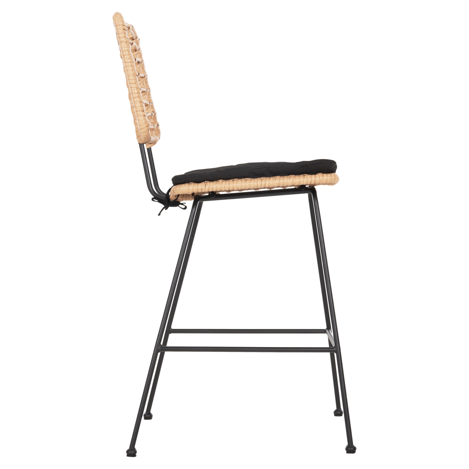 ΣΚΑΜΠΟ ΜΕΣ.ΥΨΟΥΣ ALLEGRA HM5644.11 ΜΕΤΑΛΛΟ&amp;ΜΑΞΙΛΑΡΙ ΜΑΥΡΟ-WICKER ΜΠΕΖ 53x56x107Υεκ. 4