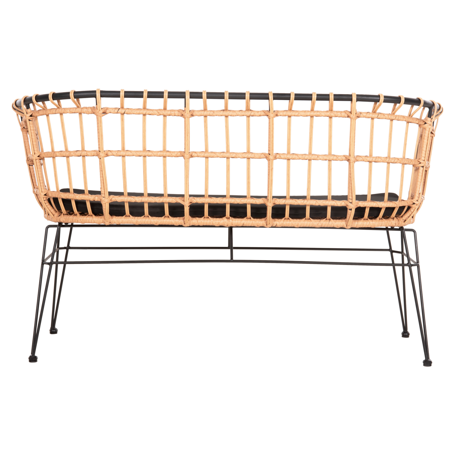 ΠΑΓΚΑΚΙ ΔΙΘΕΣΙΟ ALLEGRA HM5692.11 P.E.RATTAN ΜΠΕΖ-ΜΑΥΡΟΣ ΜΕΤΑΛ.ΣΚΕΛΕΤΟΣ 125x60x77Υεκ 6